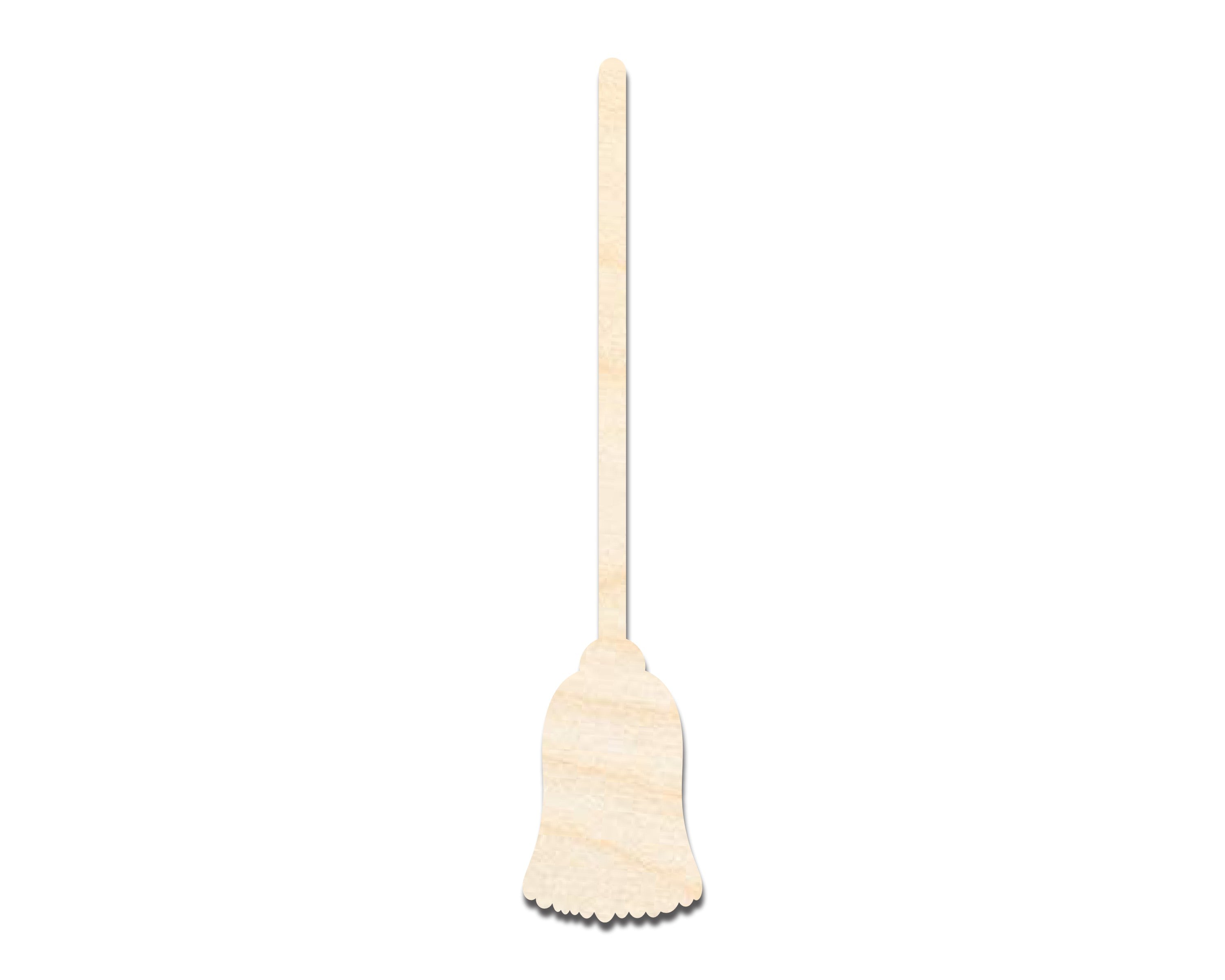 Unfinished Baltic Birch Wood Broom - Shaped Craft Cutout for Up to 46 DIY Projects