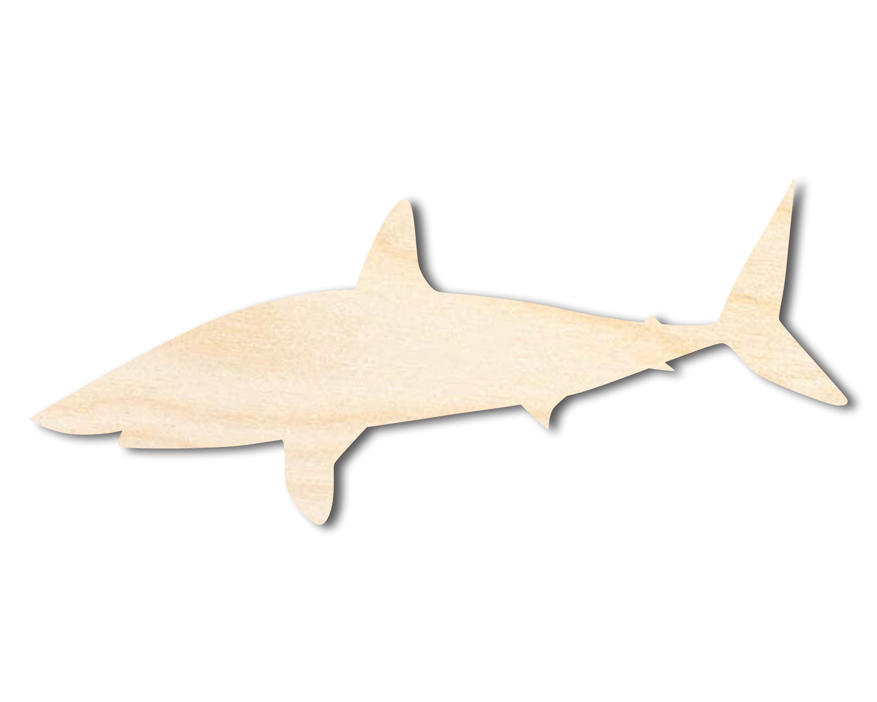 DIY Unfinished Baltic Birch Sand Tiger Shark Shape Cutout up to 46 Inches