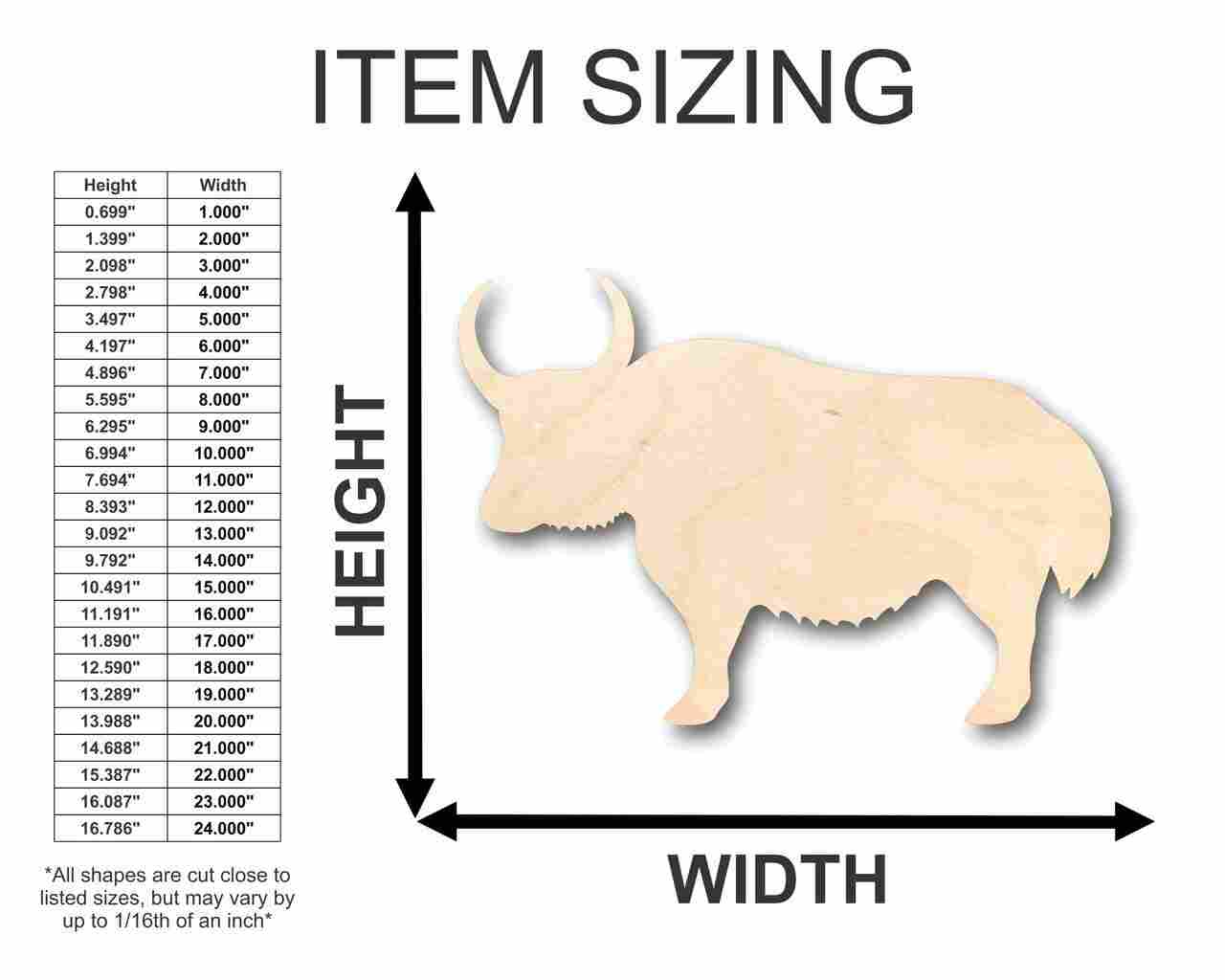 Unfinished Wood Yak - Shaped Animal Craft Supplies for Up to 46 Do - It - Yourself Projects