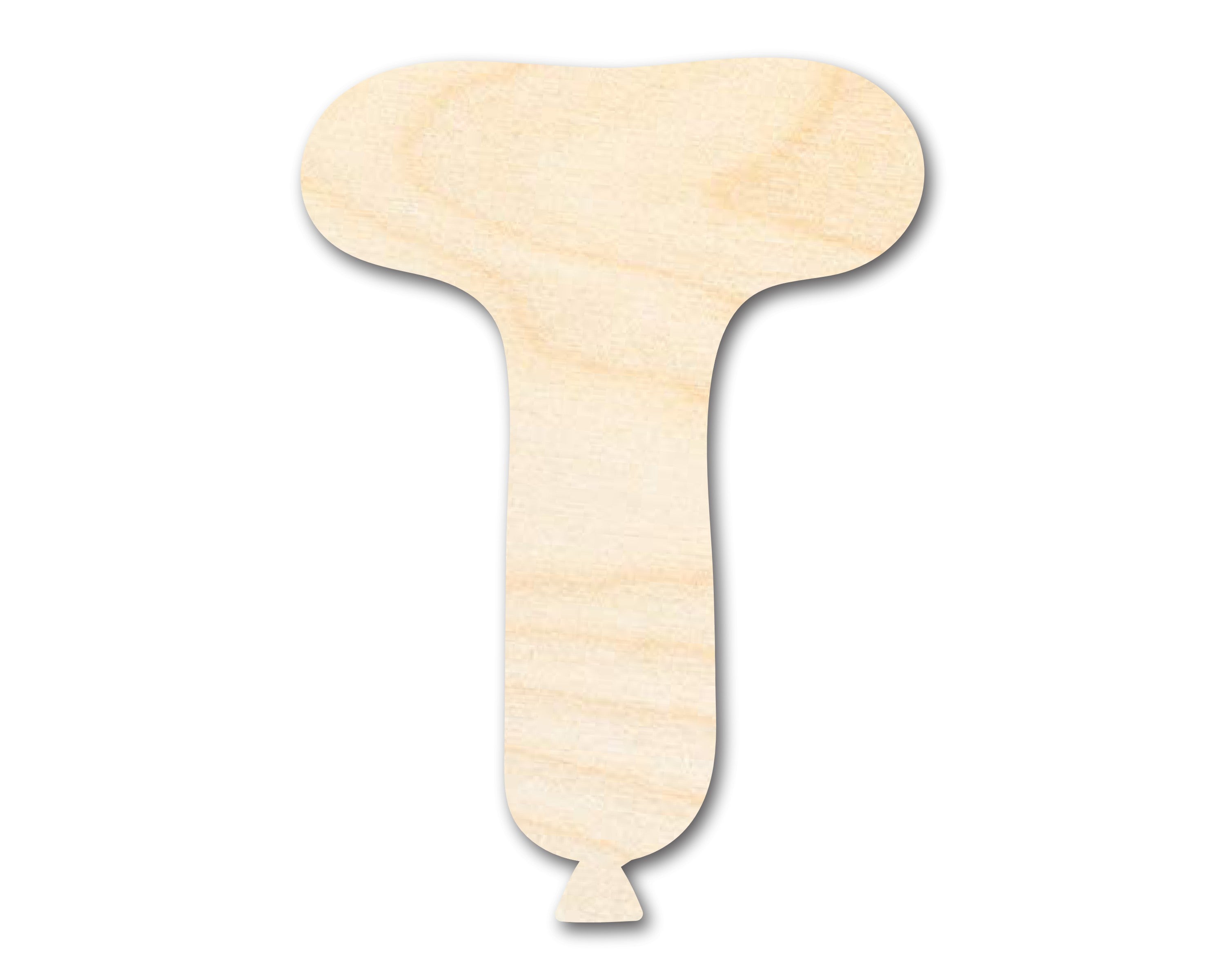 DIY Unfinished Baltic Birch Wood Balloon Letter T Shape Cutout up to 46 Inches