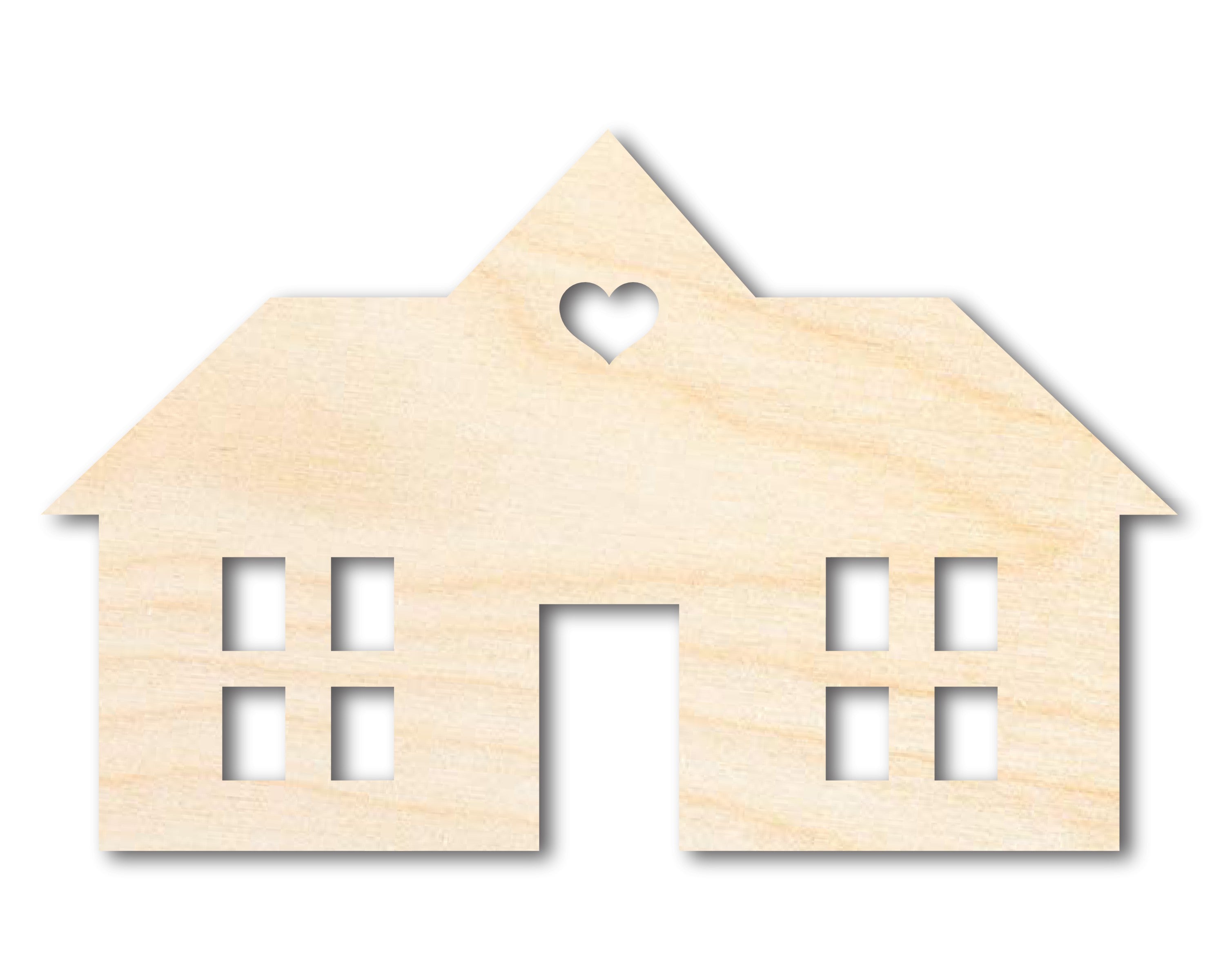 Unfinished Craft Wood House Silhouette Shape Available up to 46 Inches