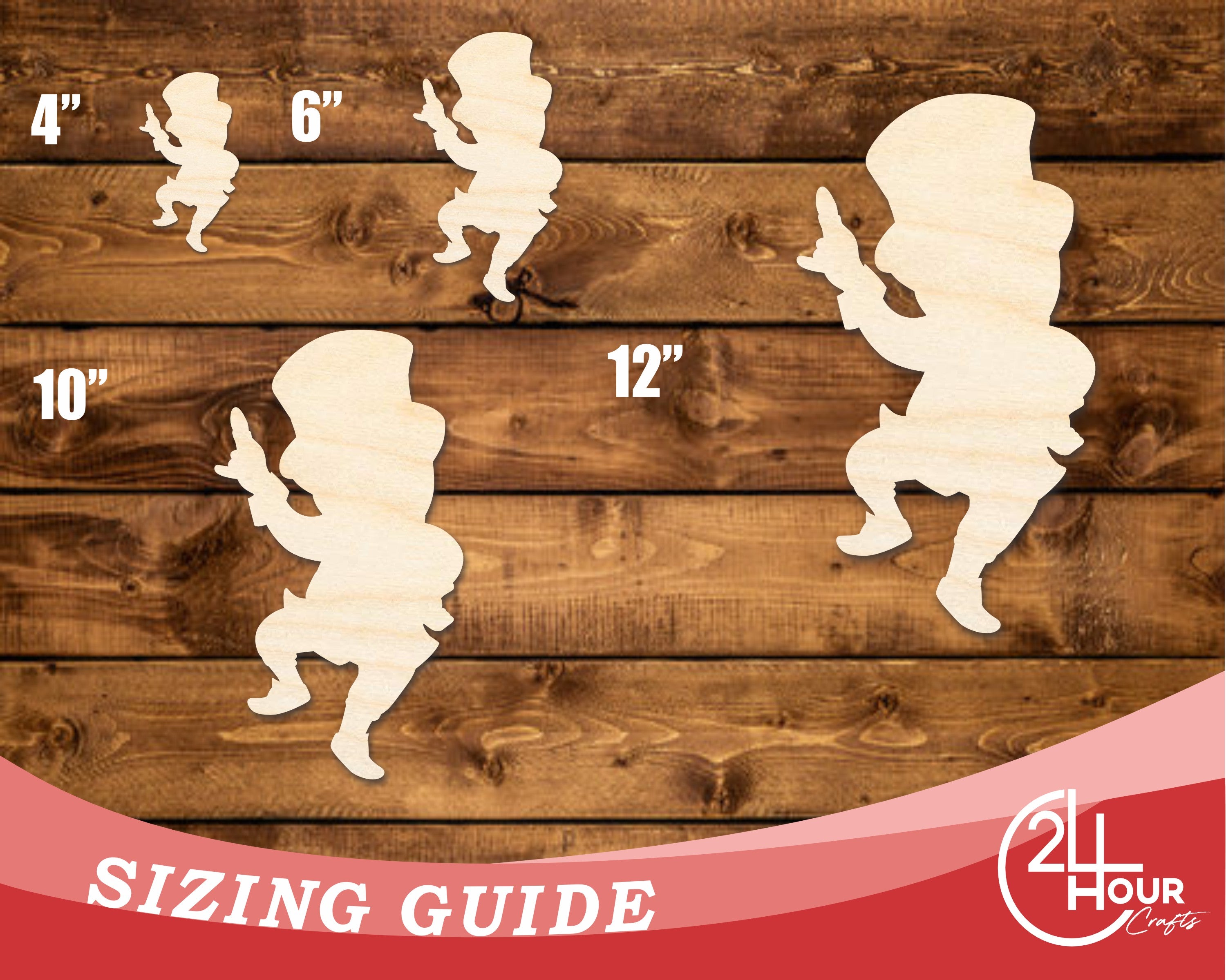 DIY Unfinished Baltic Birch Leprechaun Shape Cutouts up to 46 Inches