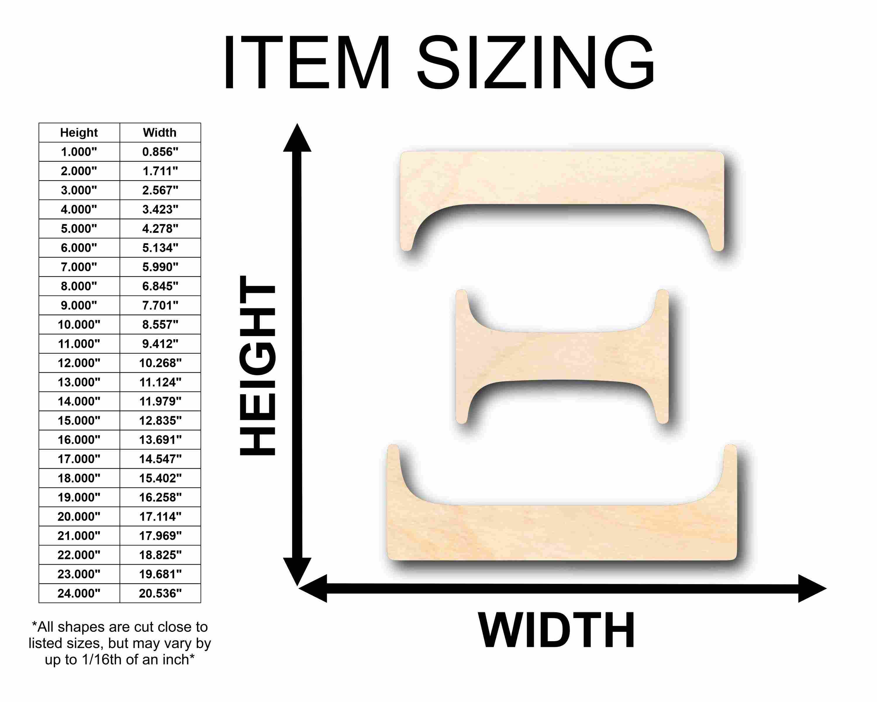 DIY Unfinished Wood Xi Silhouette for Up to 46 Craft Projects
