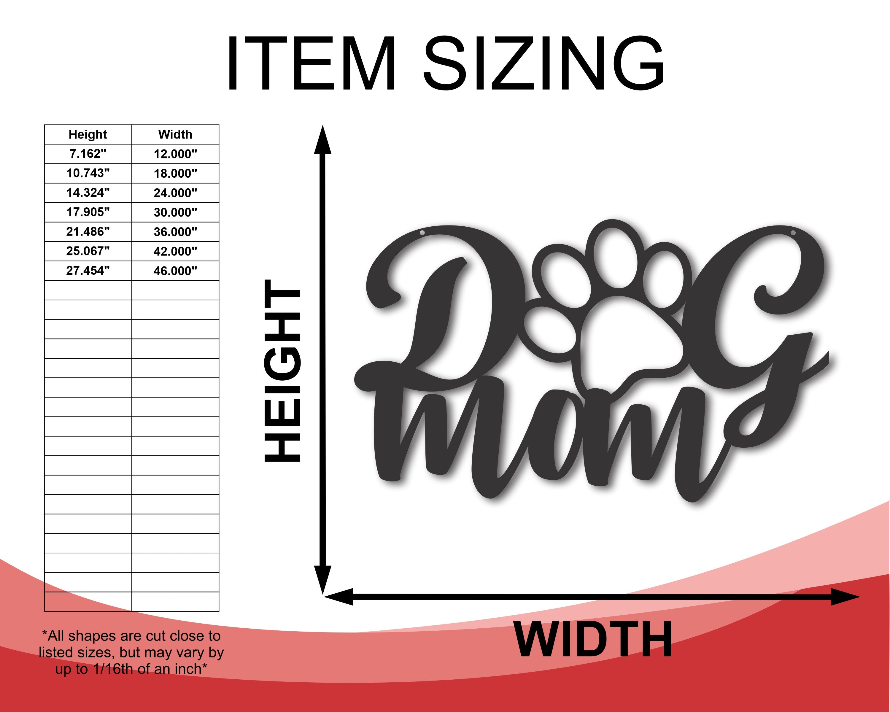 Customizable Metal Wall Art for Dog Moms | 15 Distinct Color Options and 5 Font Choices