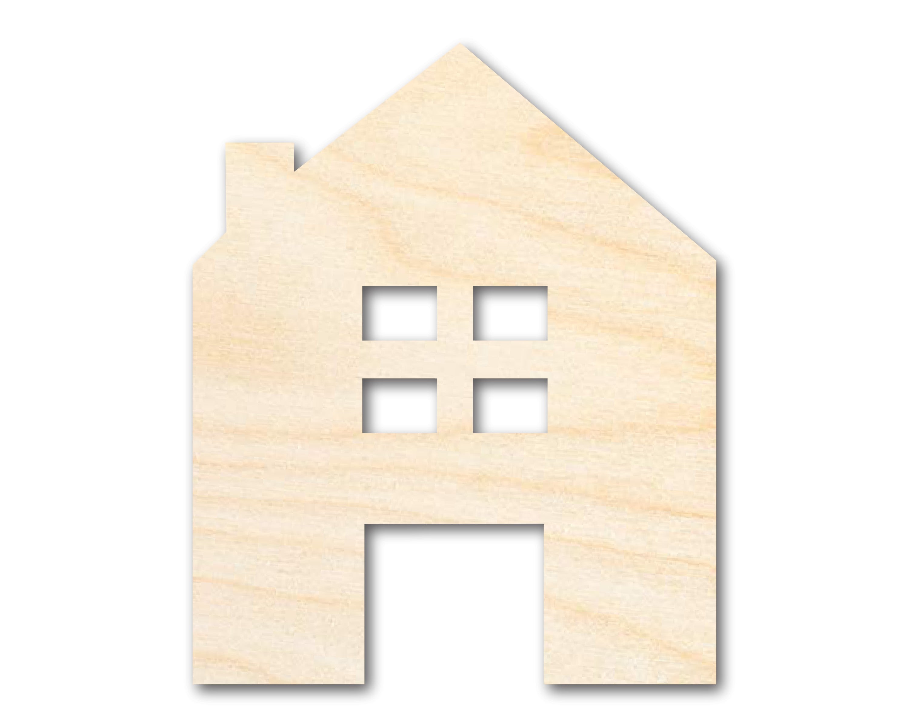 Up to 46 - Unfinished Sanded Wood House Silhouette for Crafts