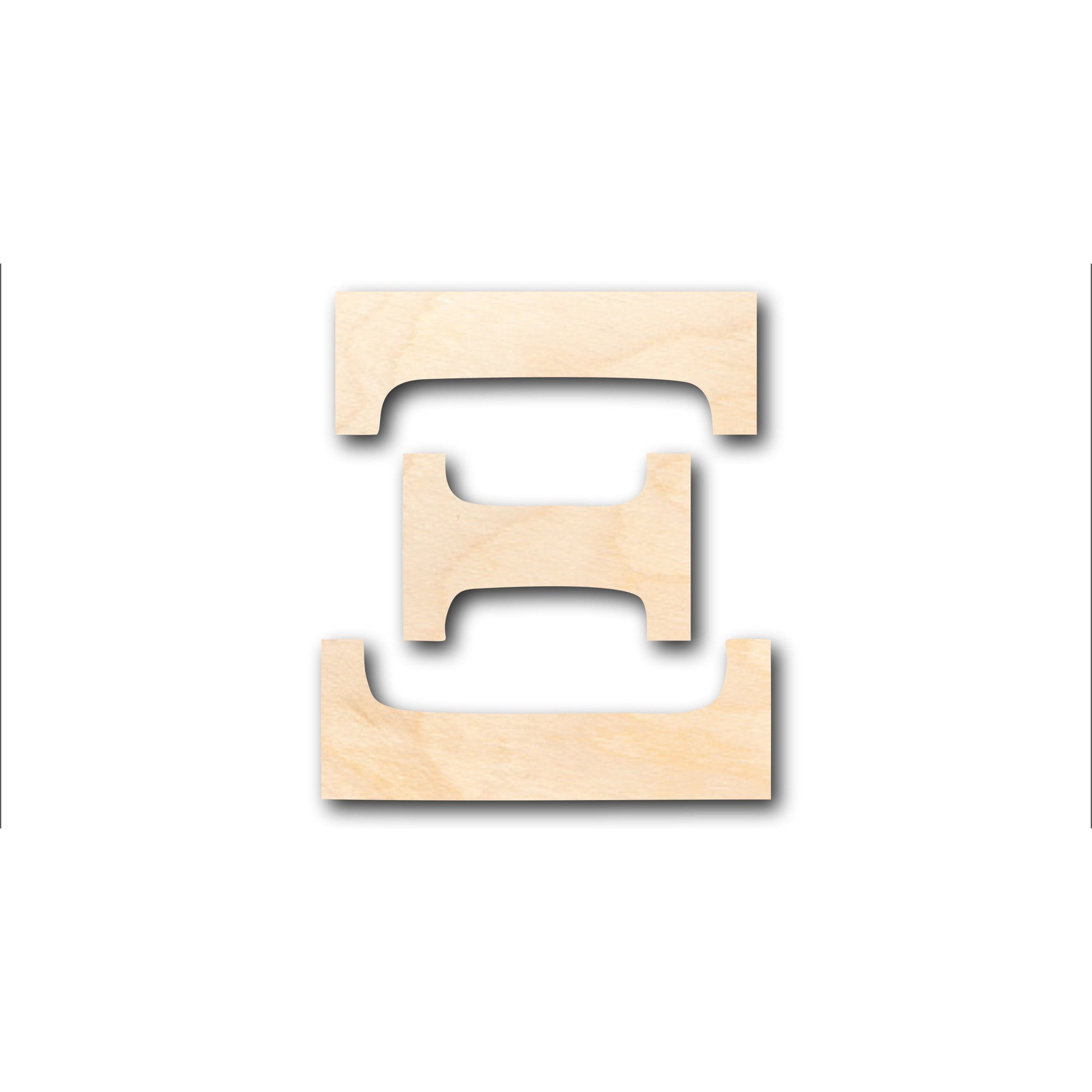Unfinished DIY Wood Crafts in Bold Xi Shape - Ideal for Up to 46 Crafting Projects
