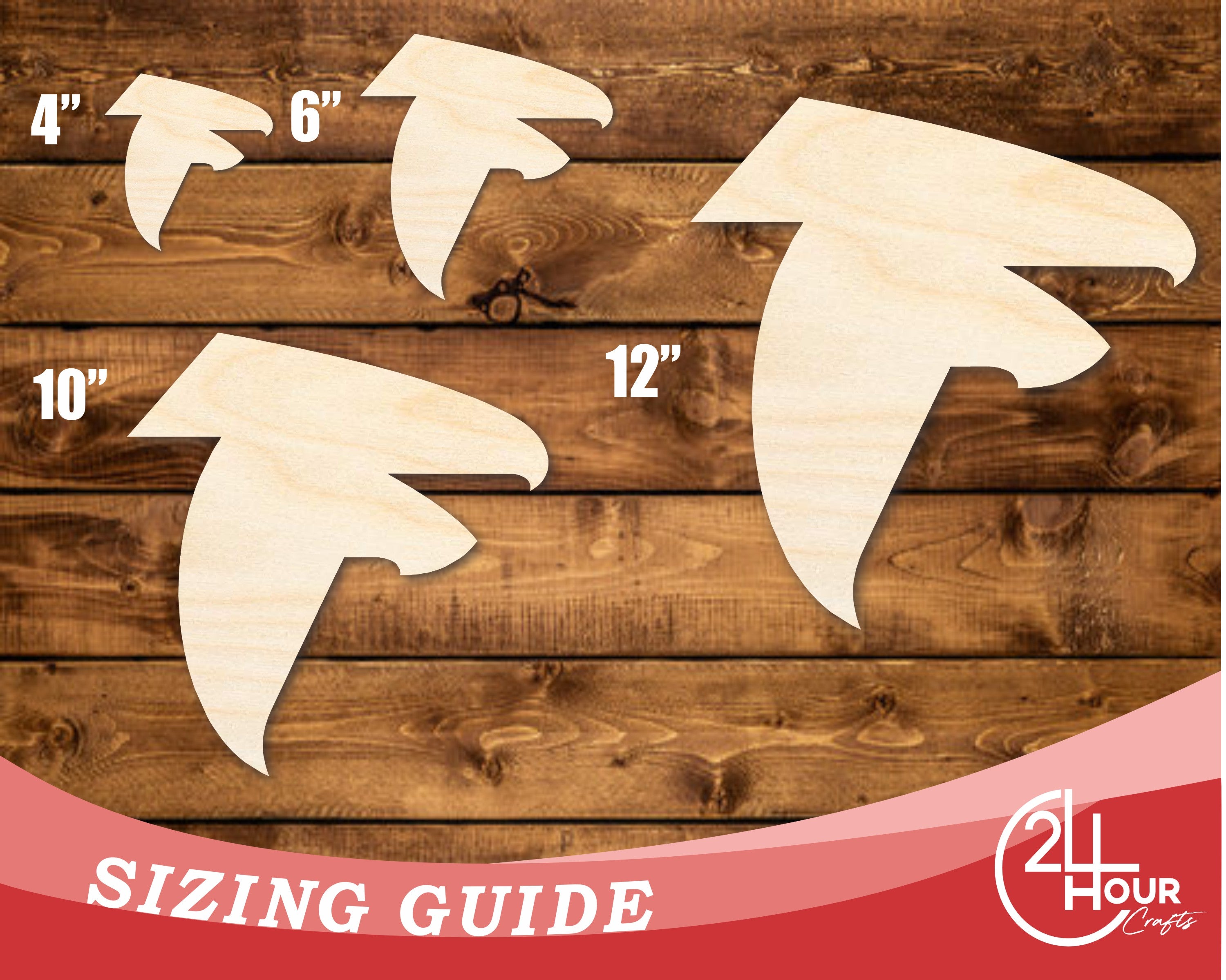 Unfinished DIY Craft Cutout in the Shape of a Wood Falcon Mascot, Available for Up to 46 DIY Projects