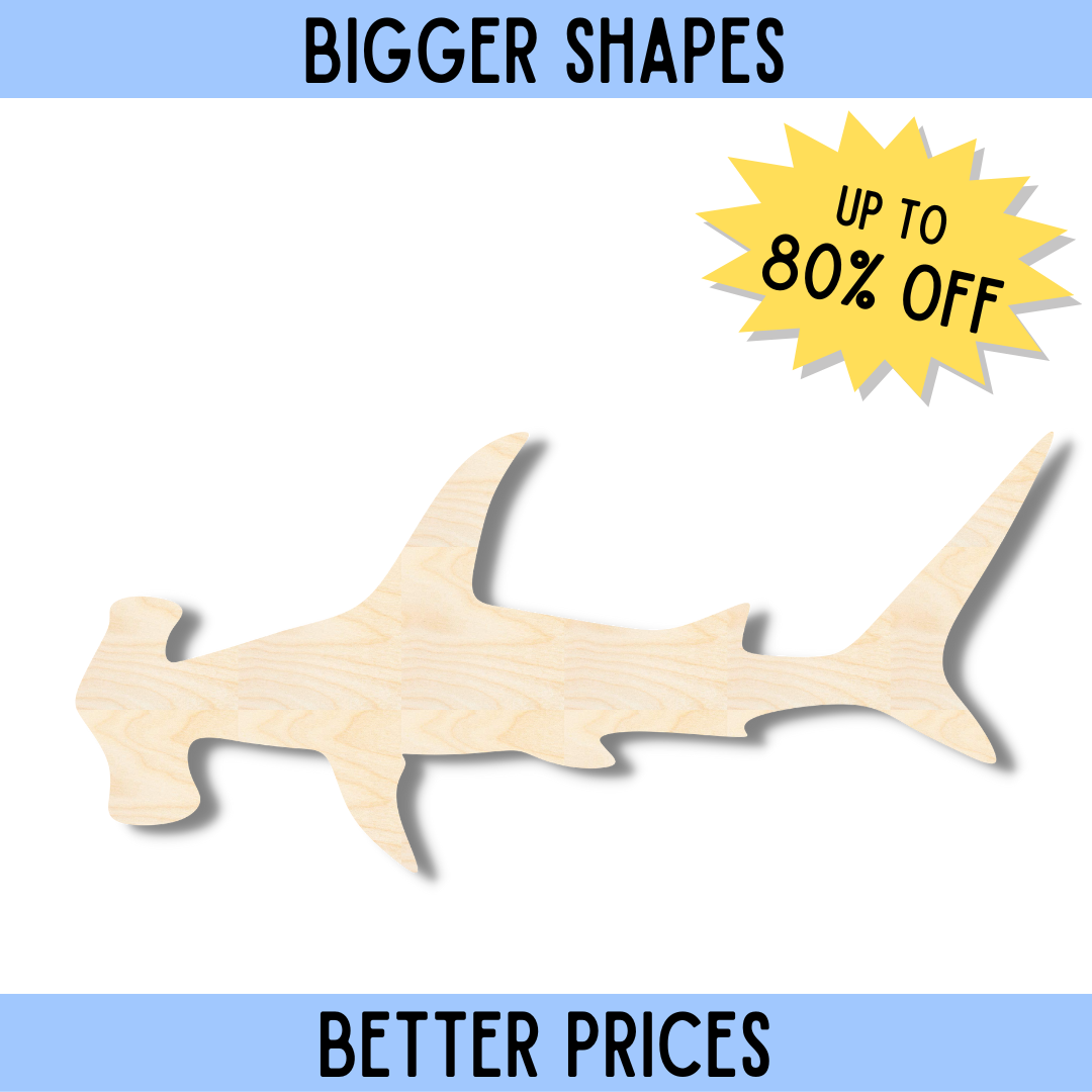 Enhanced and Larger Unfinished Wood Hammerhead - Ideal DIY Craft Cutout Shape
