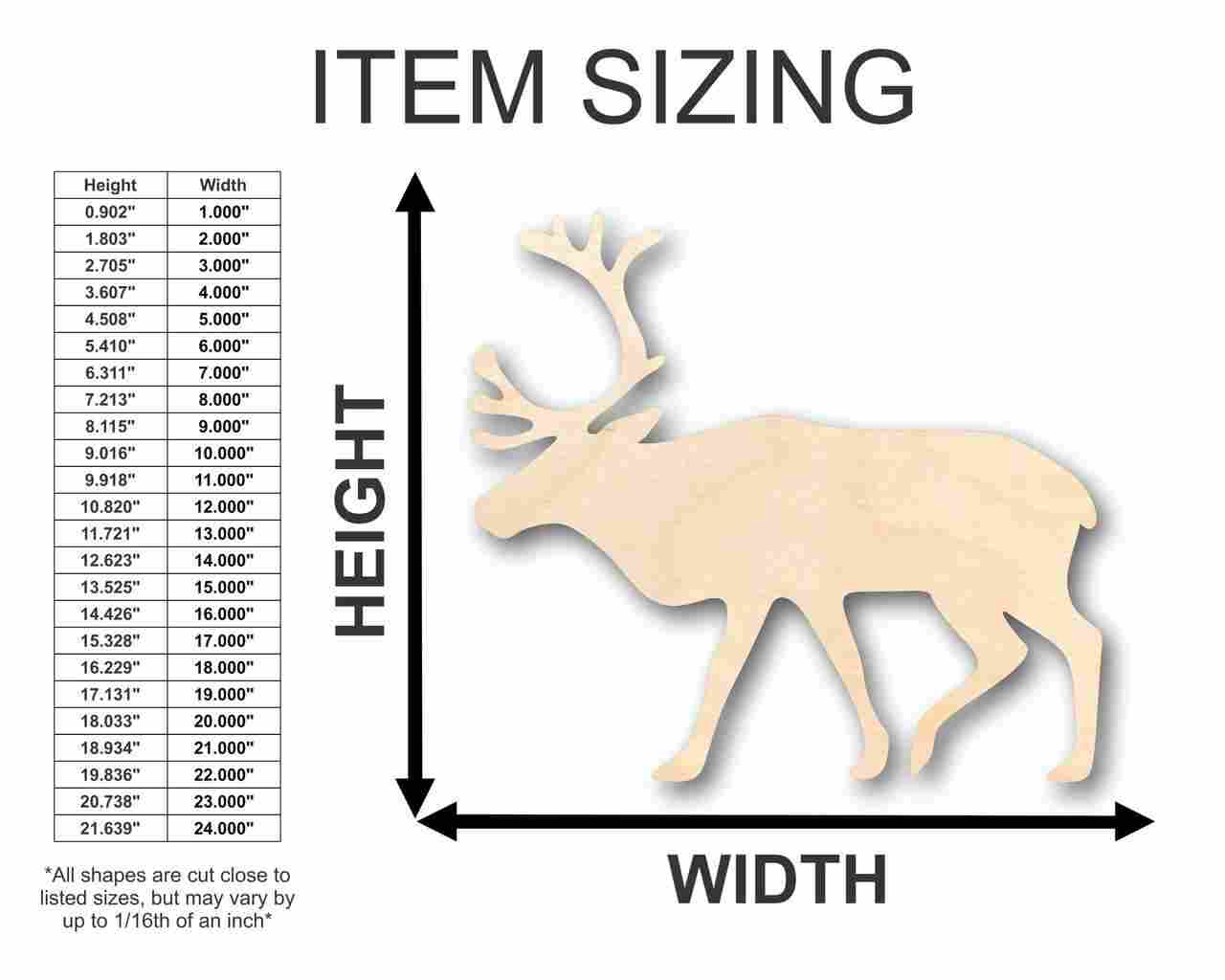 DIY Unfinished Baltic Birch Wood Reindeer Shapes up to 24 Inches