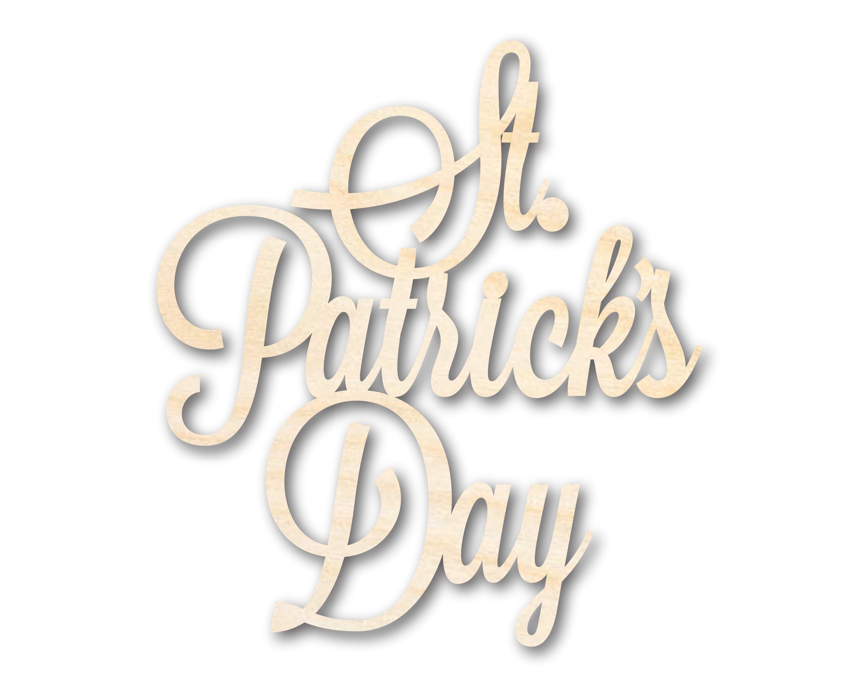 Unfinished Wood St Patrick's Day Word Craft Shape - Sizes Up to 46 Inches