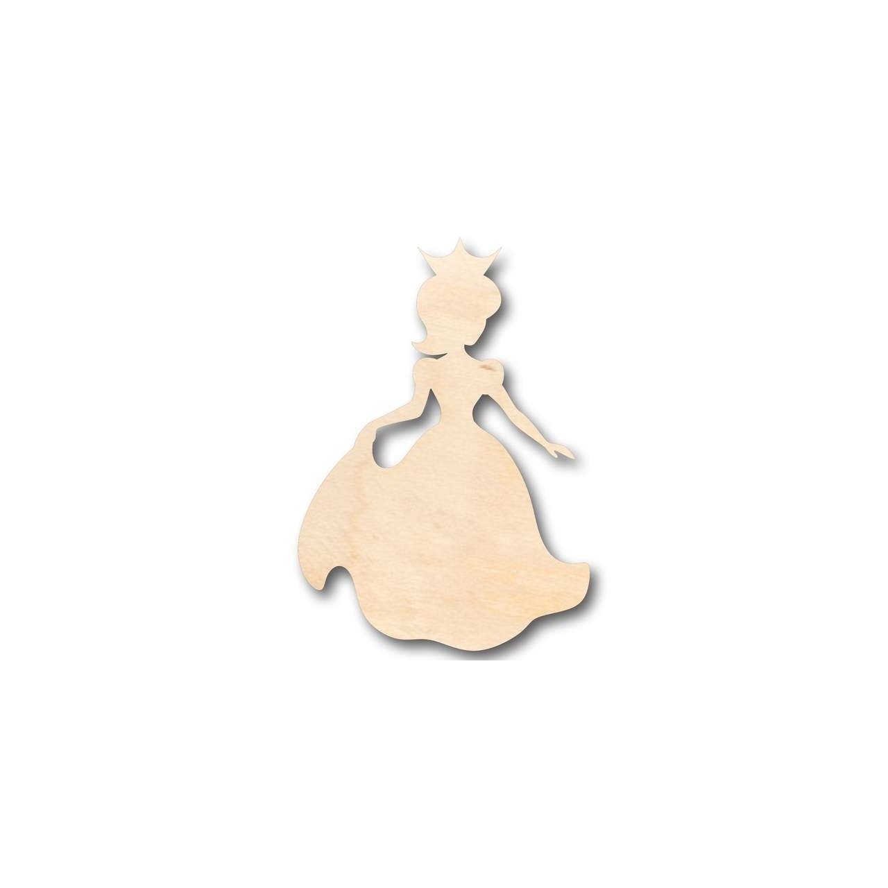 Unfinished DIY Royalty Wood Crafts in Princess Shape, Suitable for Up to 46 DIY Projects