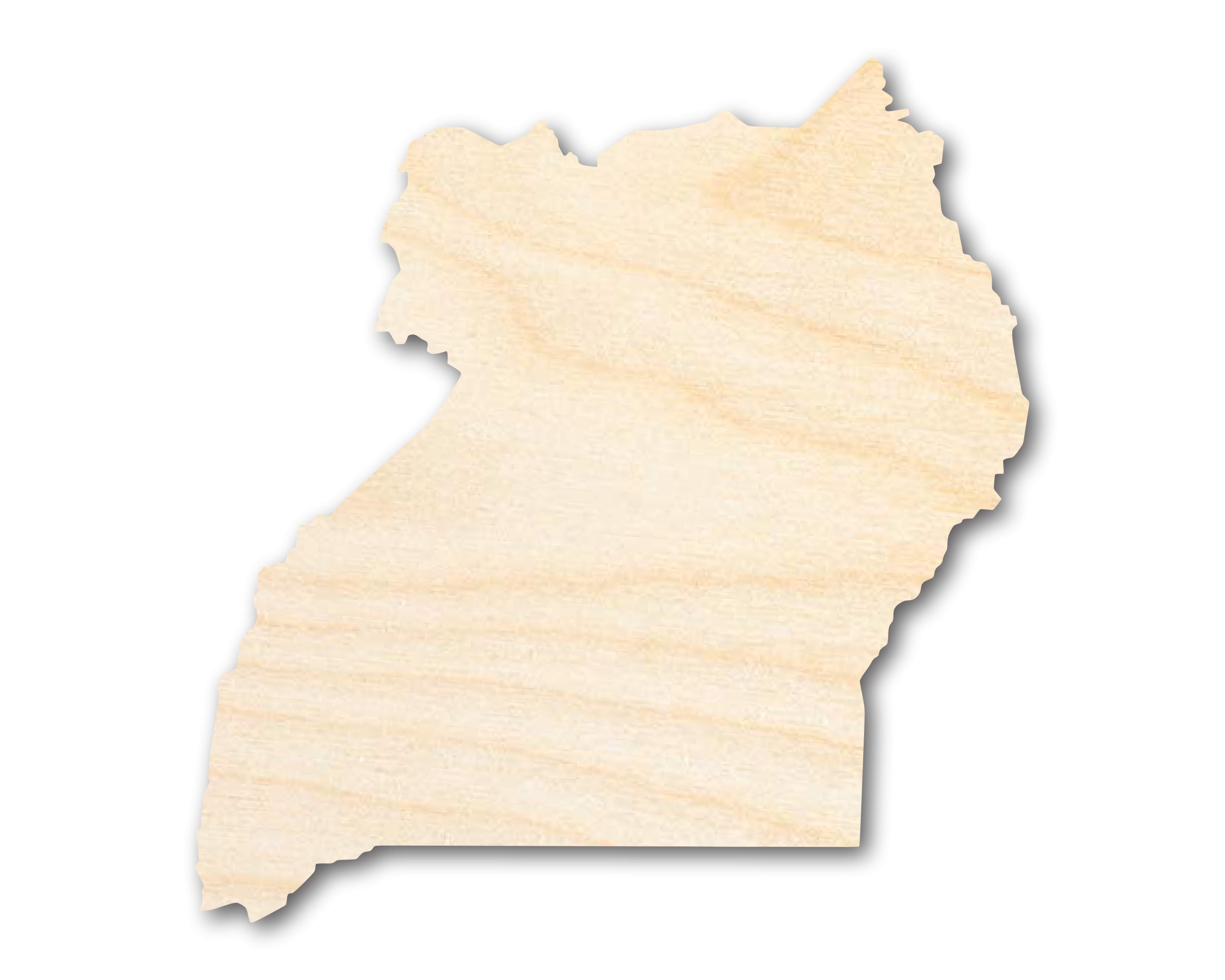Unfinished Wood Uganda Country Shape - Ideal for East Africa Crafts - Up to 46 DIY Projects