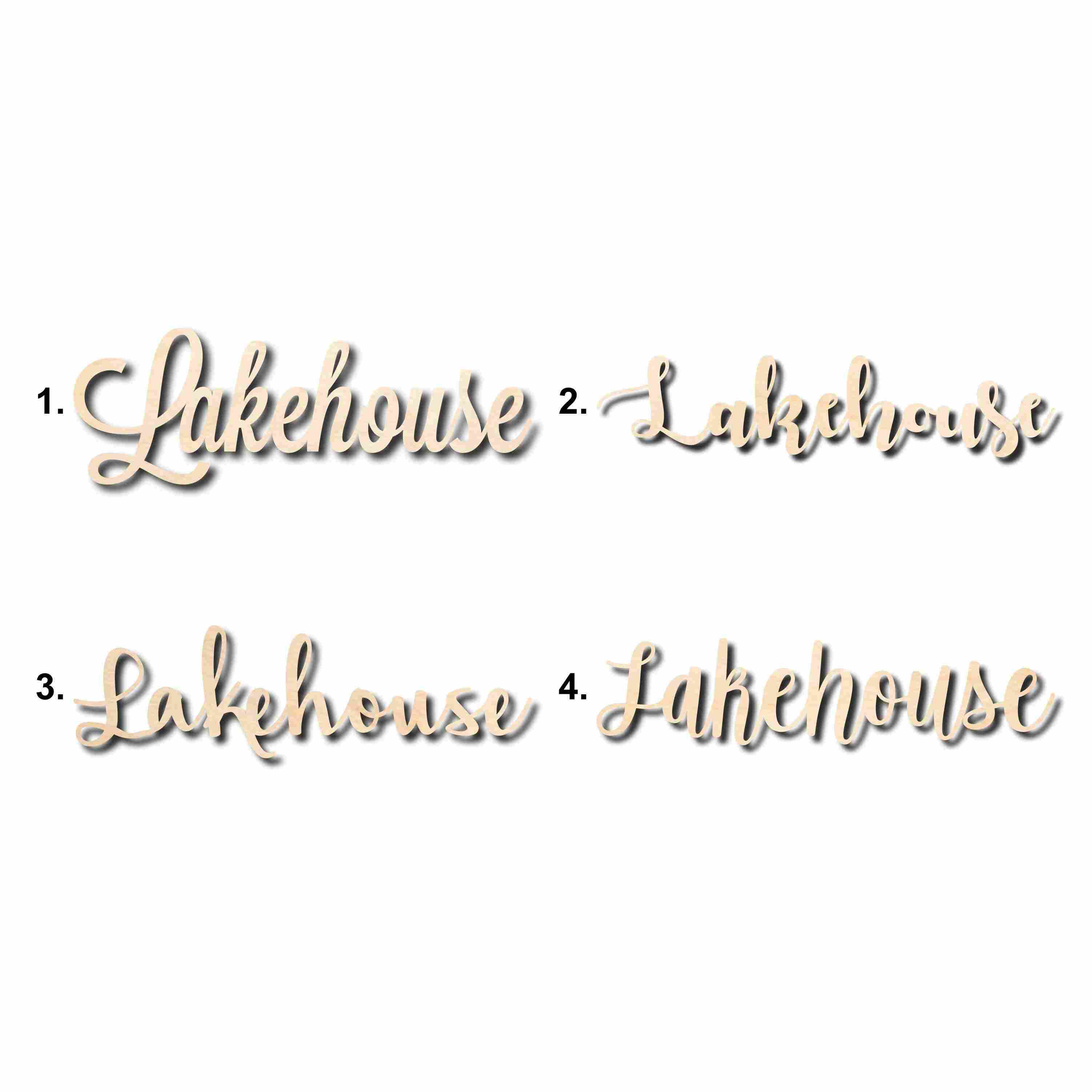 Unfinished Lakehouse Wood Cutout for DIY Home Decor