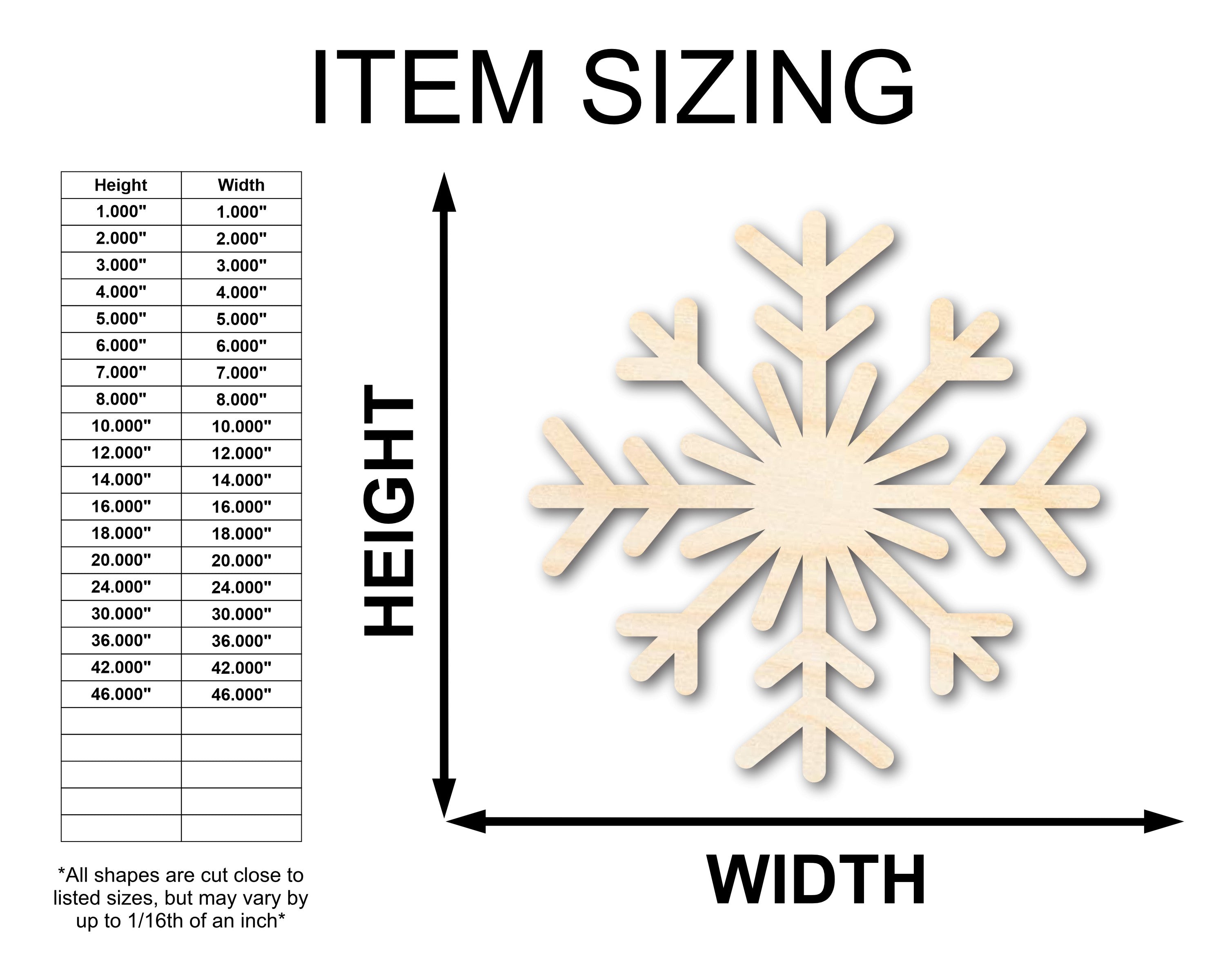 Unfinished Wood Snowflake Shapes for Winter Decor and DIY Crafts - Up to 46 DIY Projects Available