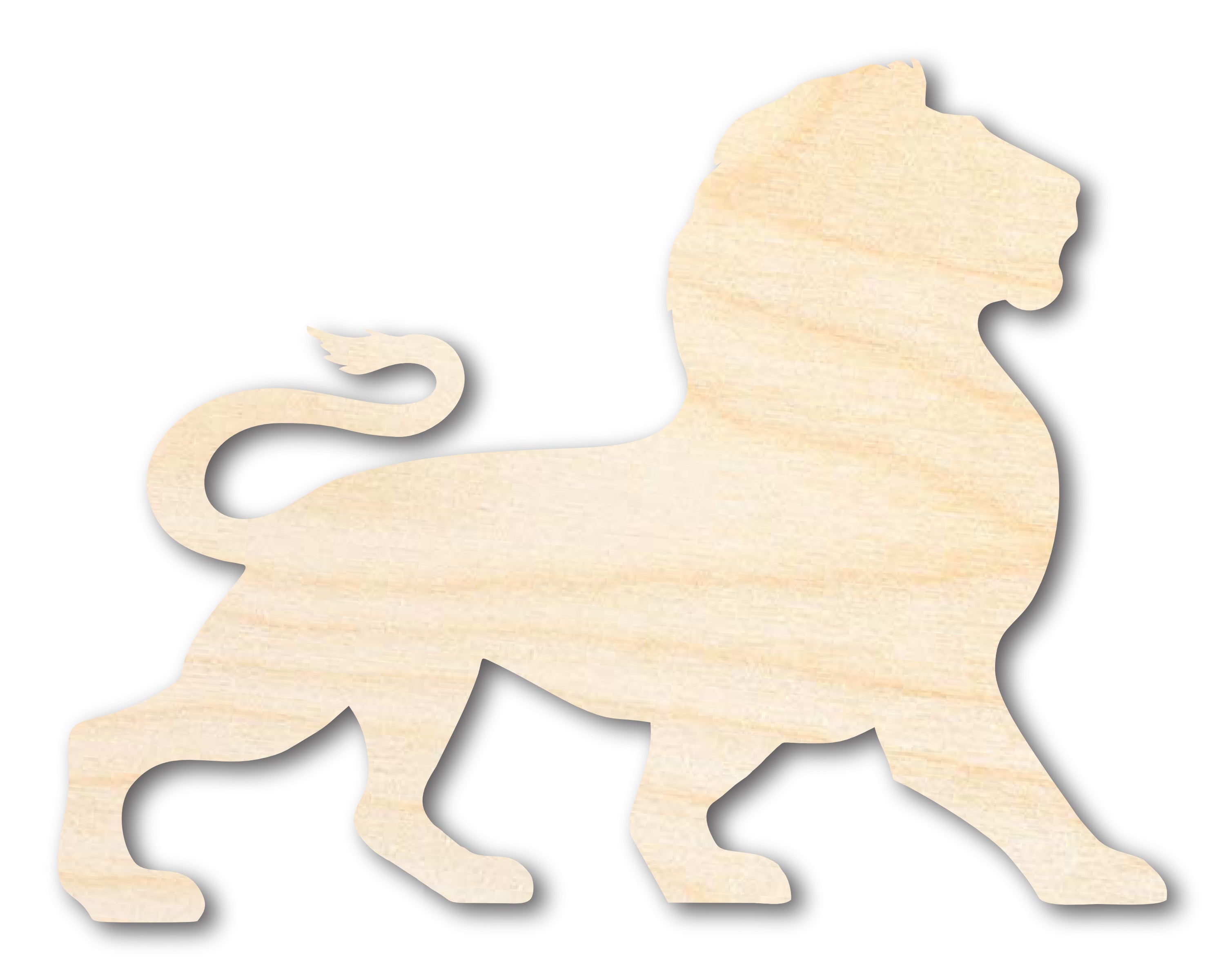 Sanded Unfinished Wood Leo Lion Shape Zodiac Craft up to 36 Inches
