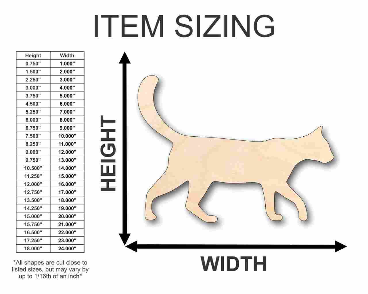 DIY Unfinished Wood Cat - Shape Animal Pet Craft up to 46