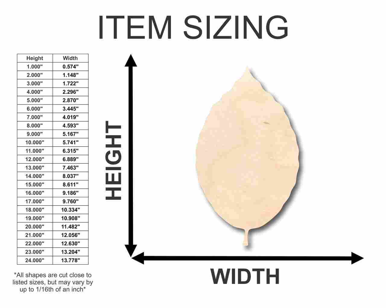 Unfinished Beech Wood Leaf - Shaped DIY Craft Supplies for Up to 46 Creative Projects