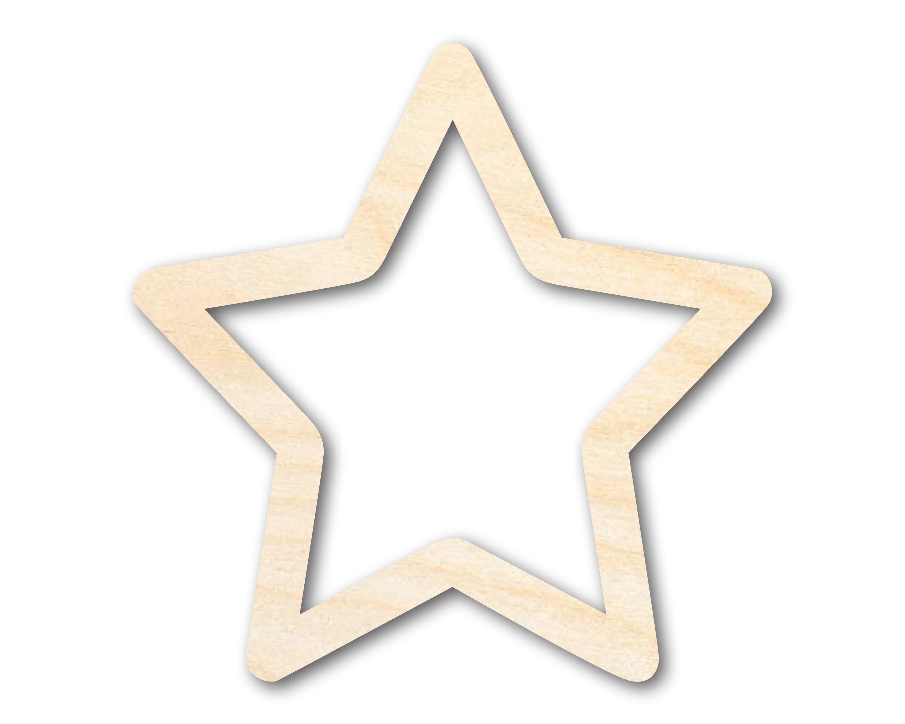 Unfinished Baltic Birch Wood Star Outline Shape for DIY Craft Projects - Sizes Up to 46 Inches