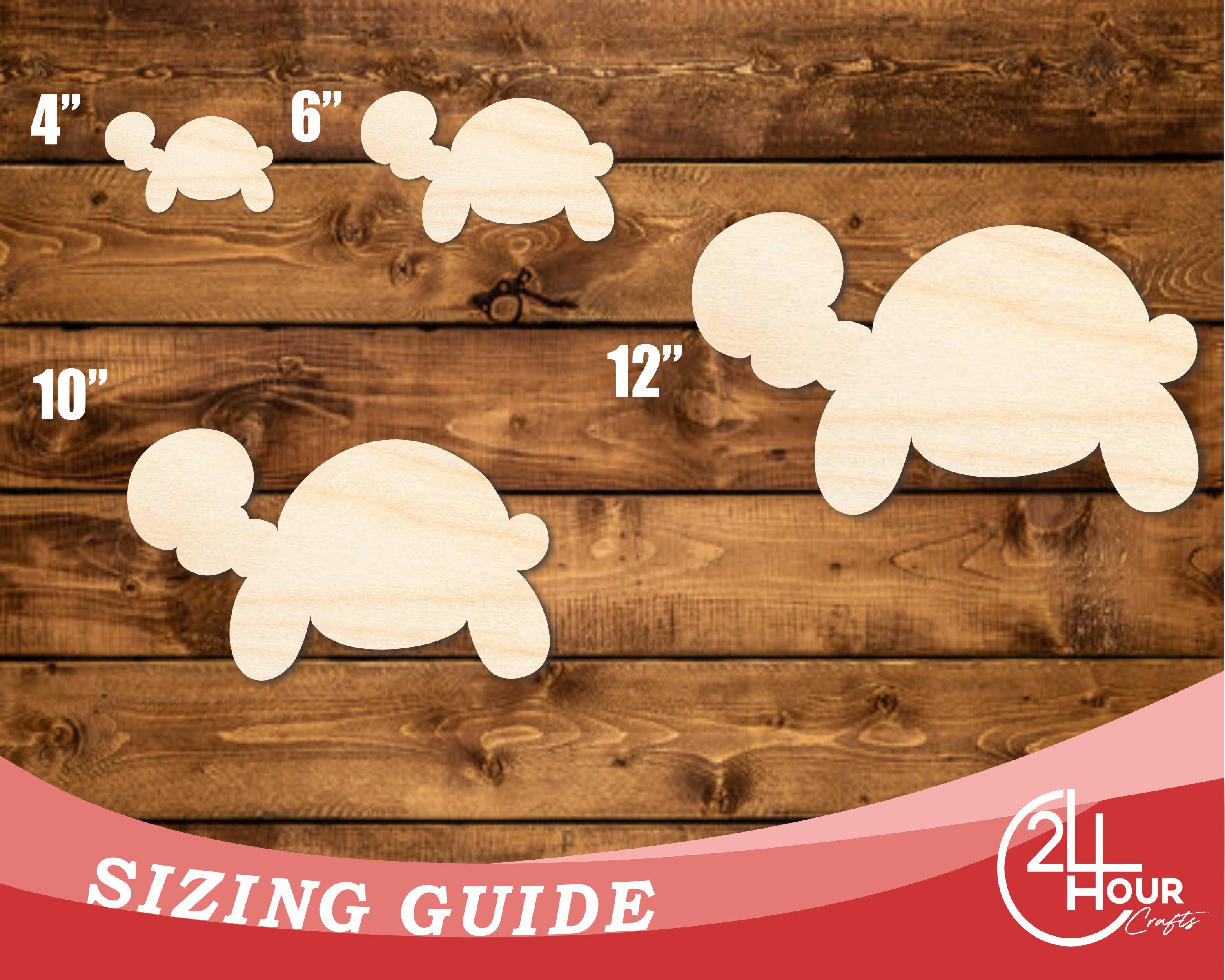 Unfinished DIY Craft Cutout in Wood Balloon Turtle Shape | Up to 46 Inches for Multiple DIY Projects