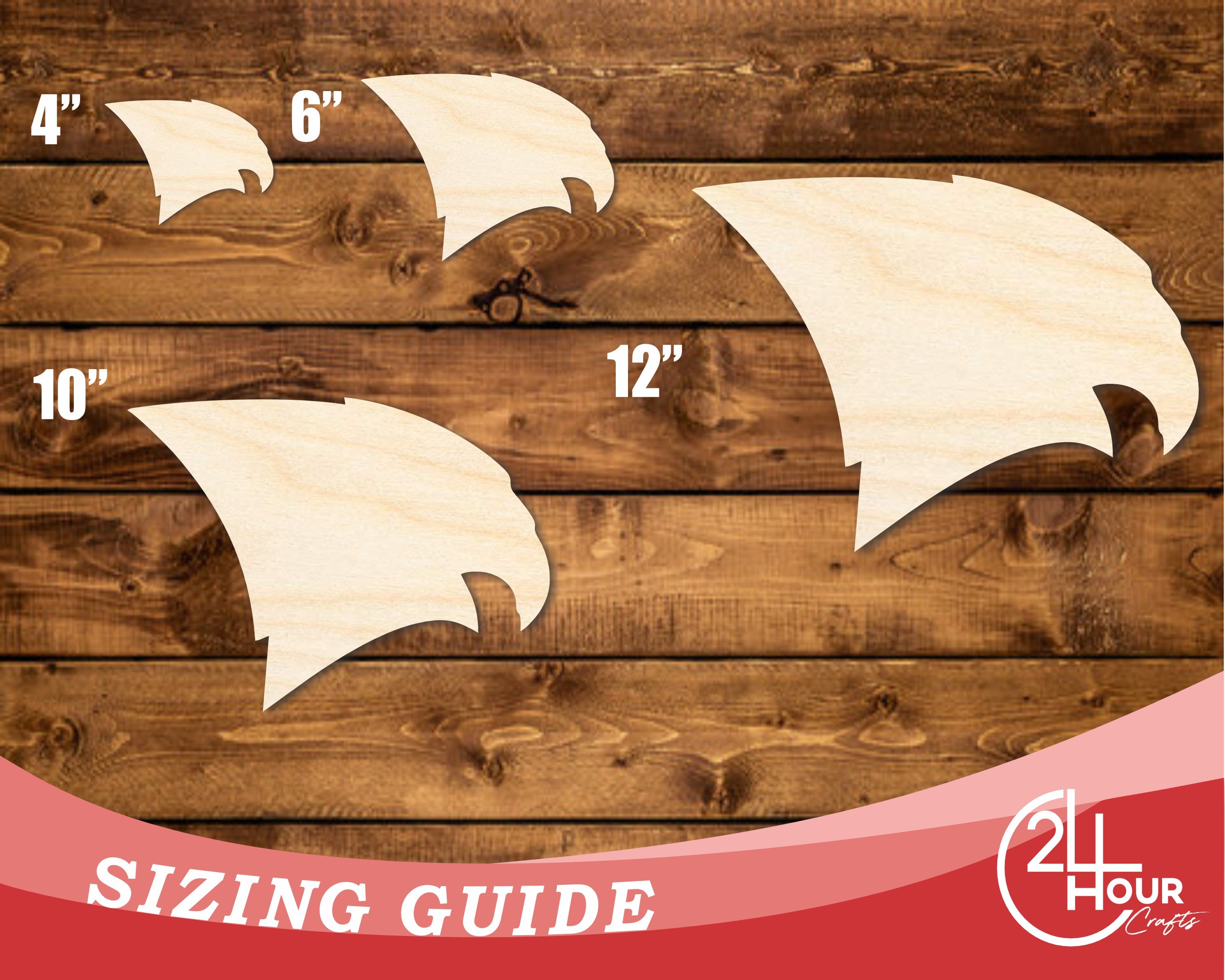 Unfinished DIY Craft Cutout - Wood Falcon Mascot Shape, Up to 46 Inches for Do - It - Yourself Projects