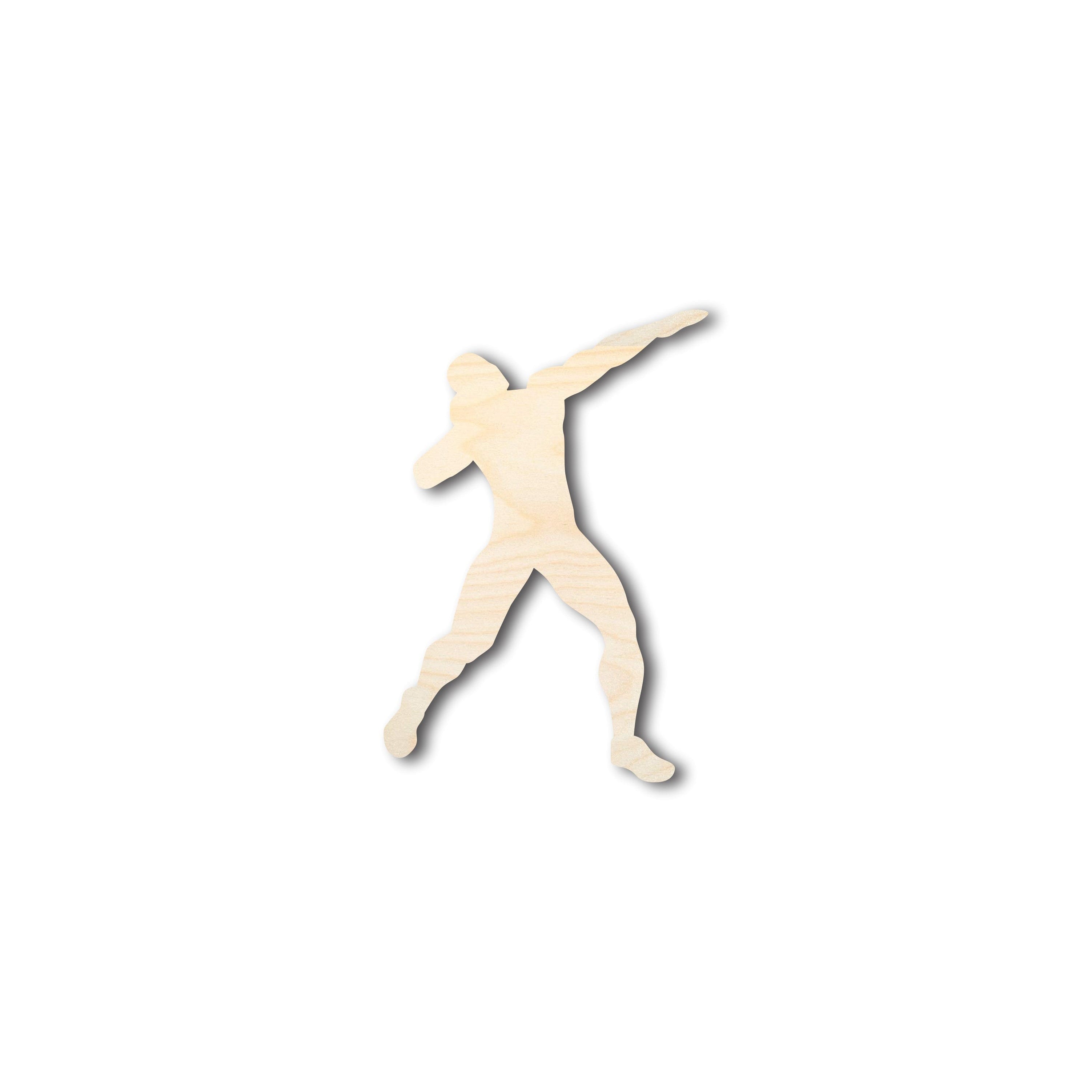 Unfinished DIY Wood Craft in the Shape of a Track Thrower Shot Put - Up to 46 Pieces for Creative Projects