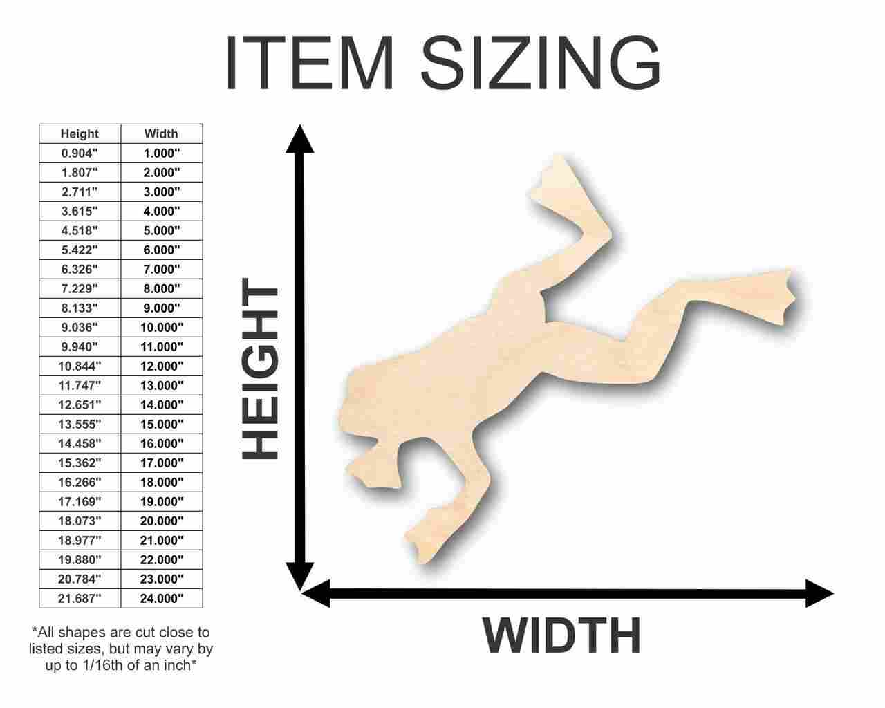 DIY Unfinished Wood Jumping Frog Shape for Animal Crafts (up to 46)