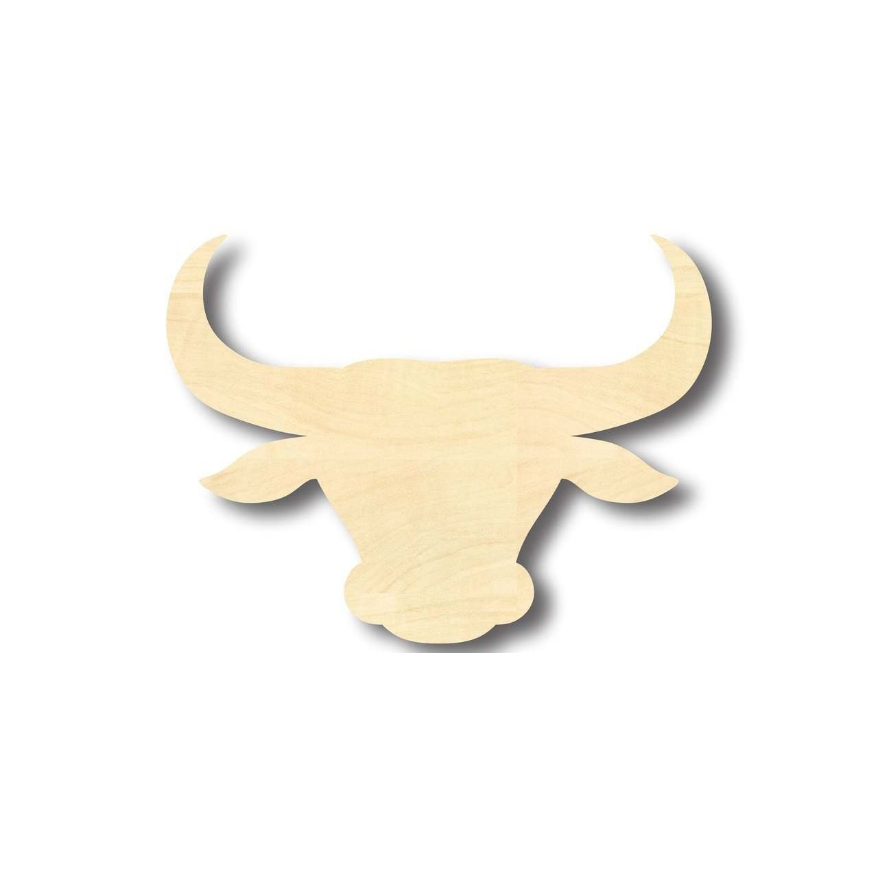 DIY Unfinished Wood Bull Head Logo Shape for Animal & Sports Crafts (up to 46)