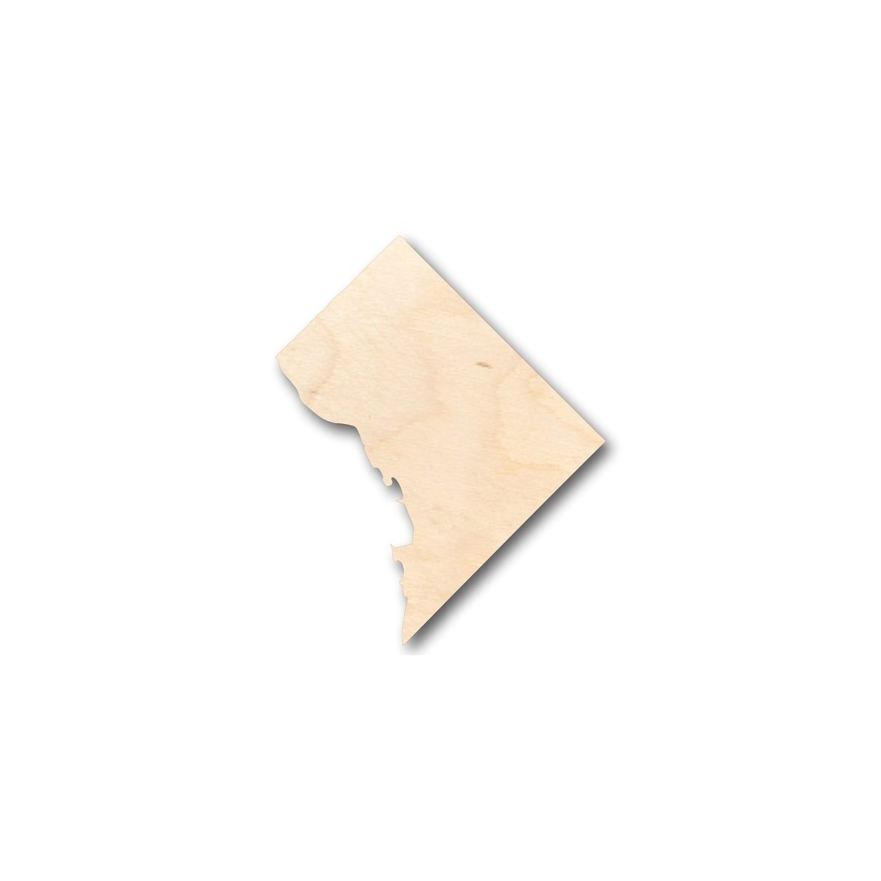 Unfinished Baltic Birch Wood Washington DC Shape for Up to 46 DIY Crafts