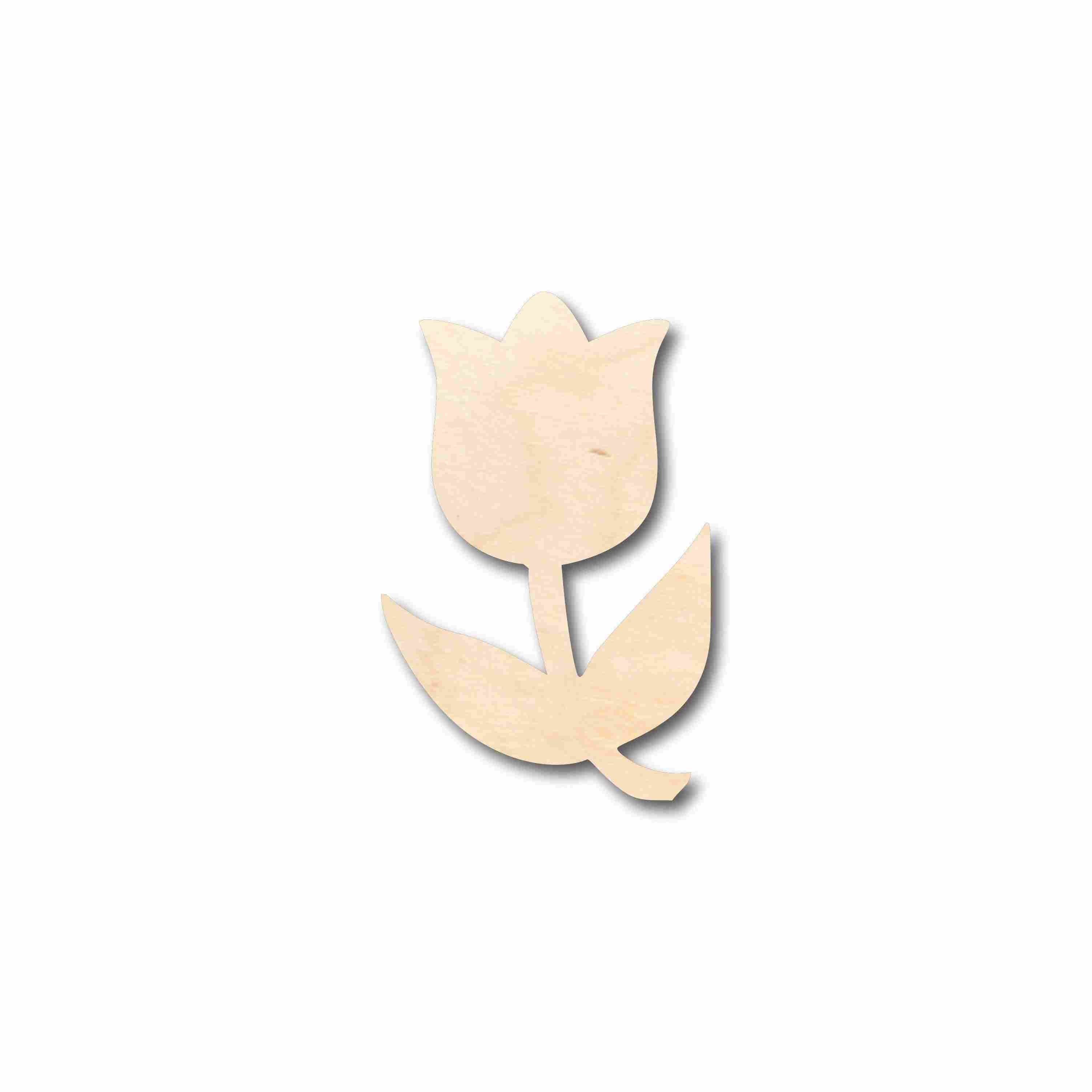 Unfinished Baltic Birch Plywood Tulip Flower Silhouette Craft Supplies - Ideal for Up to 46 DIY Projects