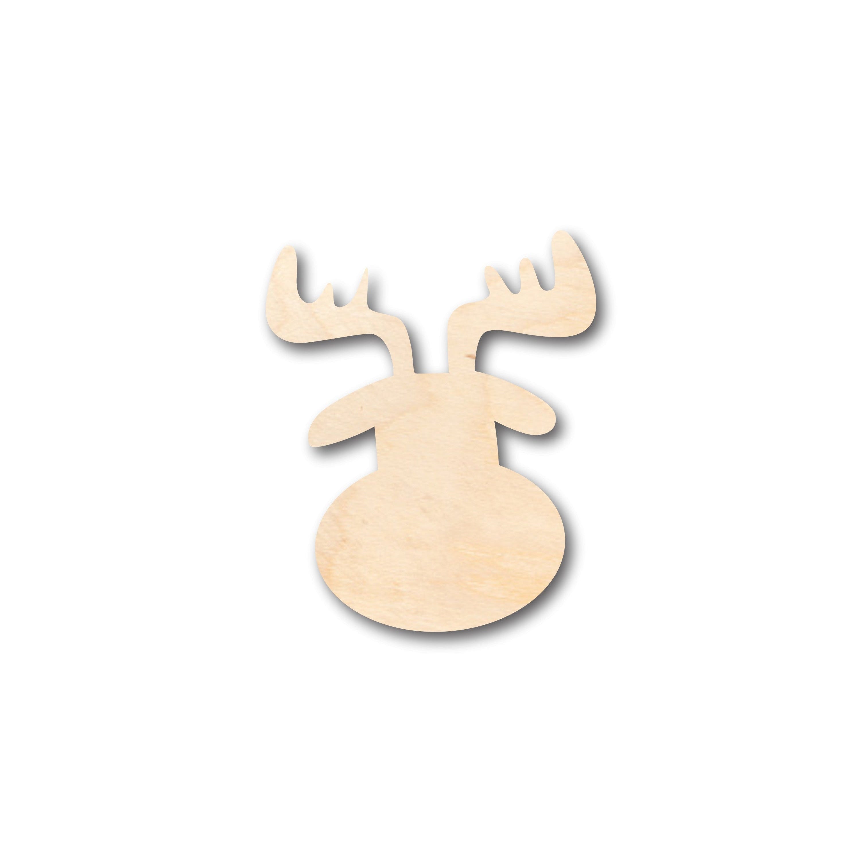 DIY-Friendly Unfinished Wood Cute Reindeer Head Shape, Up to 46 Variations