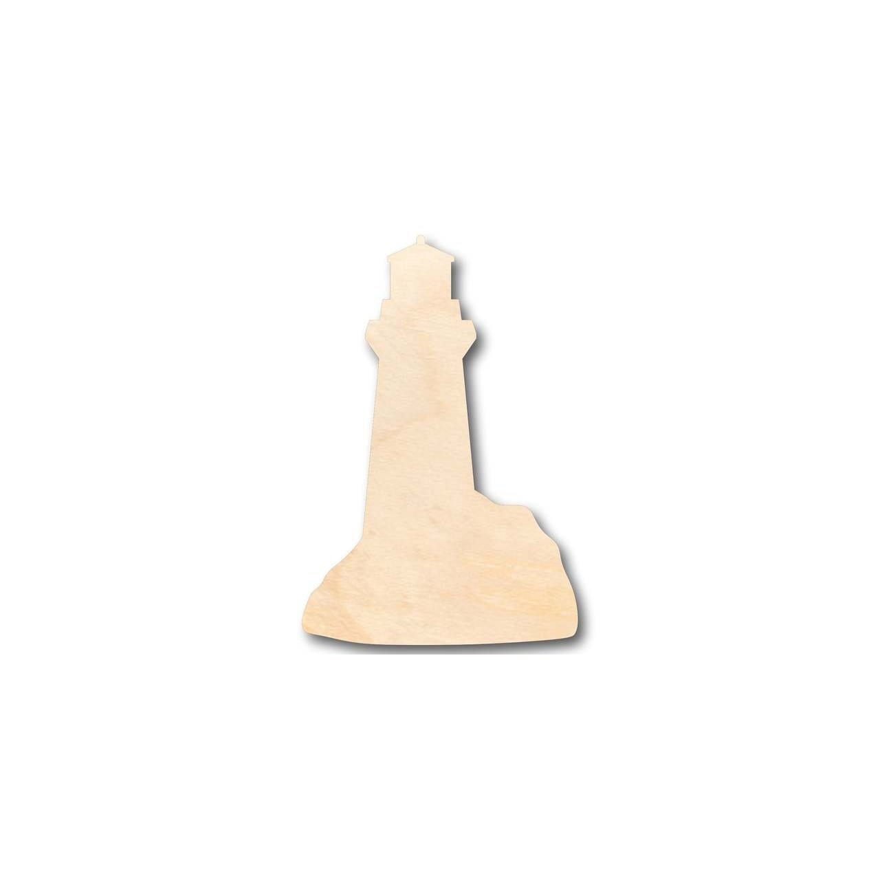 DIY Unfinished Wood Lighthouse Shape for Ocean, Beach, Nursery Crafts (Up to 46)