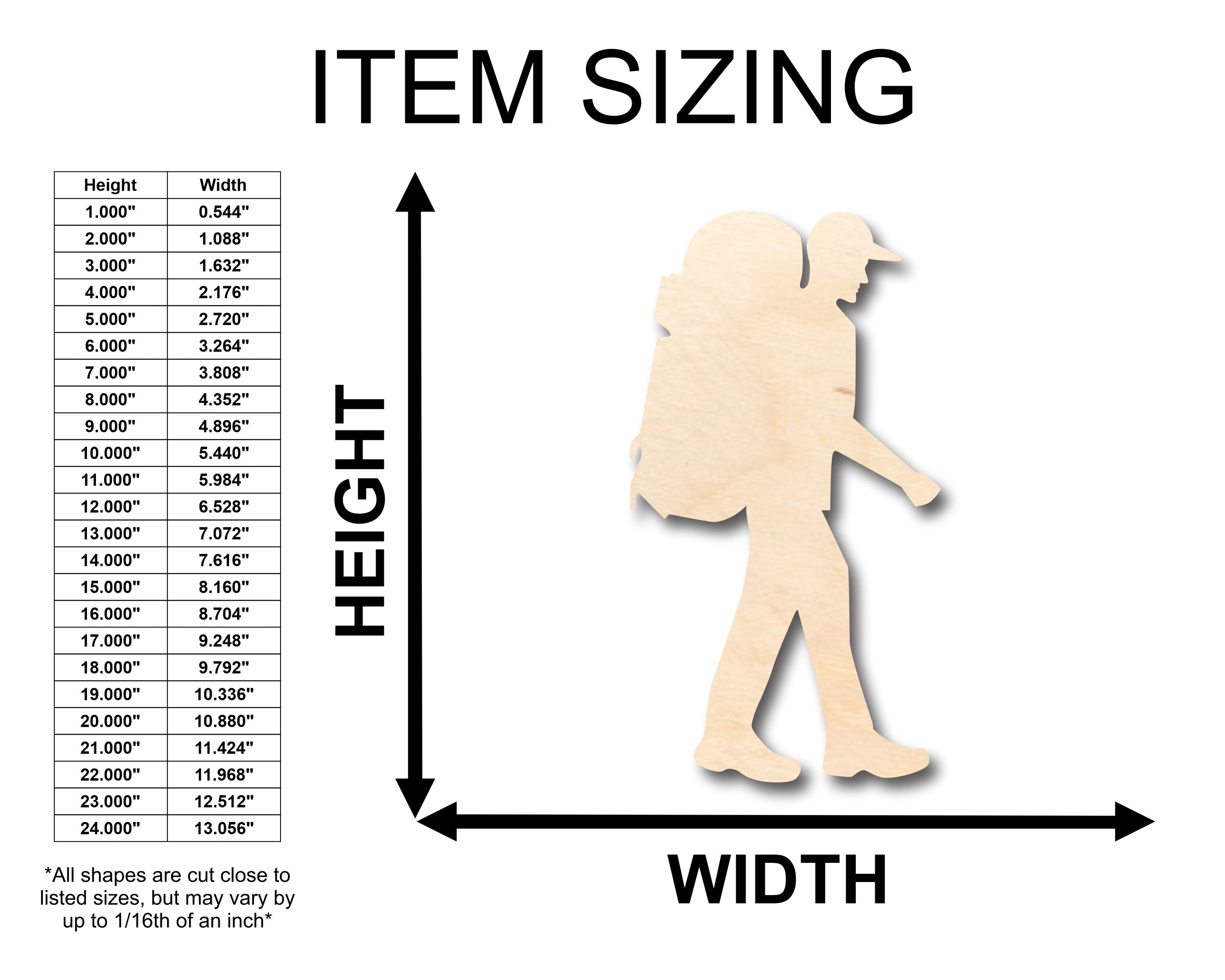 Unfinished Wood Craft - Boy Hike Shape for Up to 46 DIY Projects