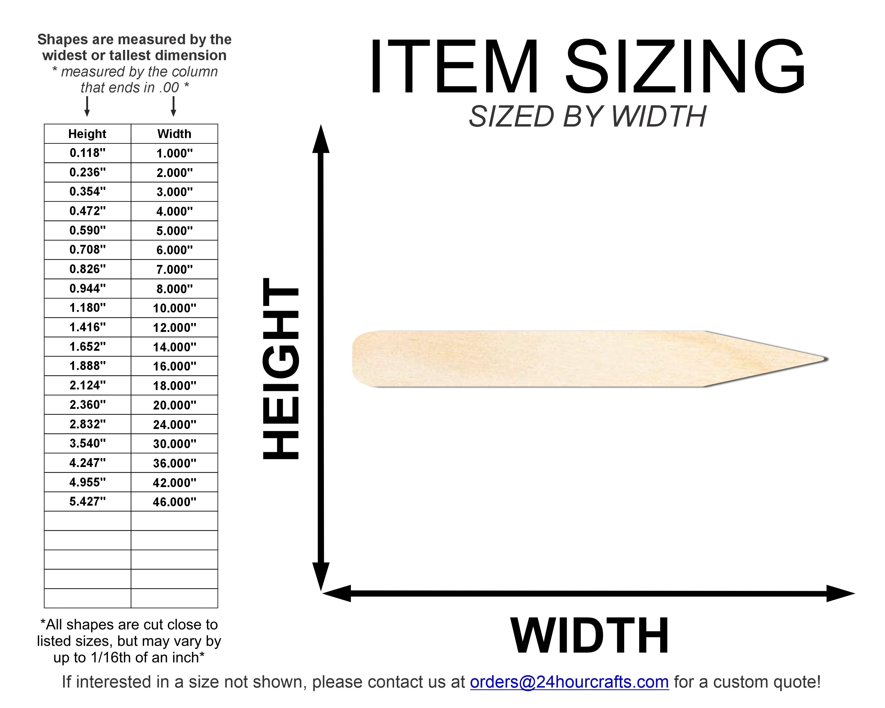 DIY Unfinished Thin Pencil - Shaped Wood Cutouts, Up to 46 Inches for Crafts