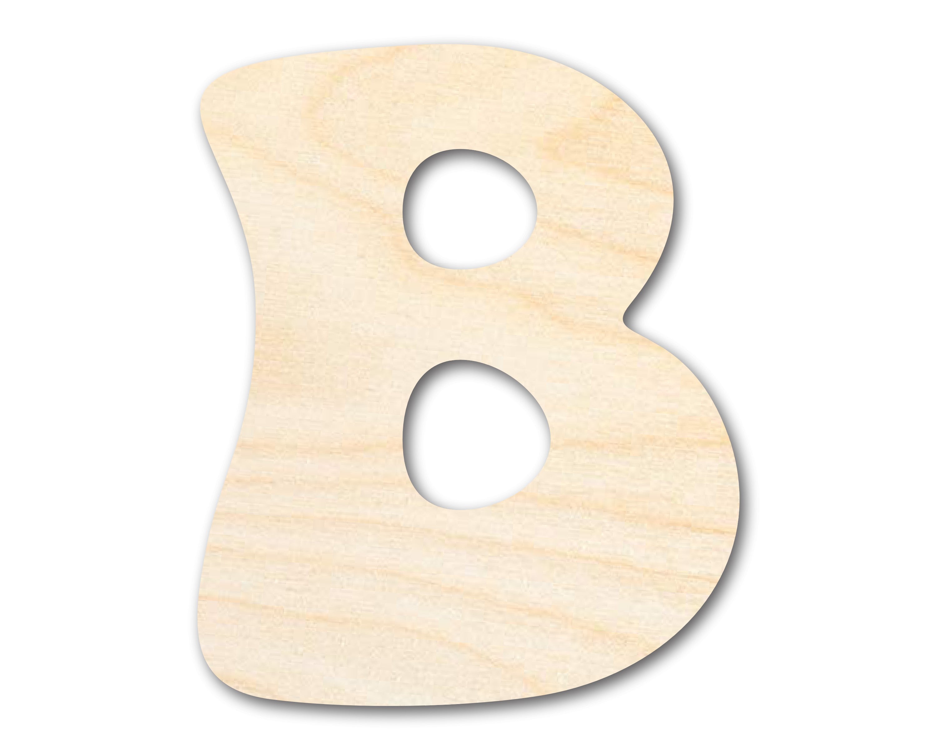 Unfinished Wood DIY Craft Cutout in Groovy B Font Shape, Up to 46 Inches for Multiple DIY Projects