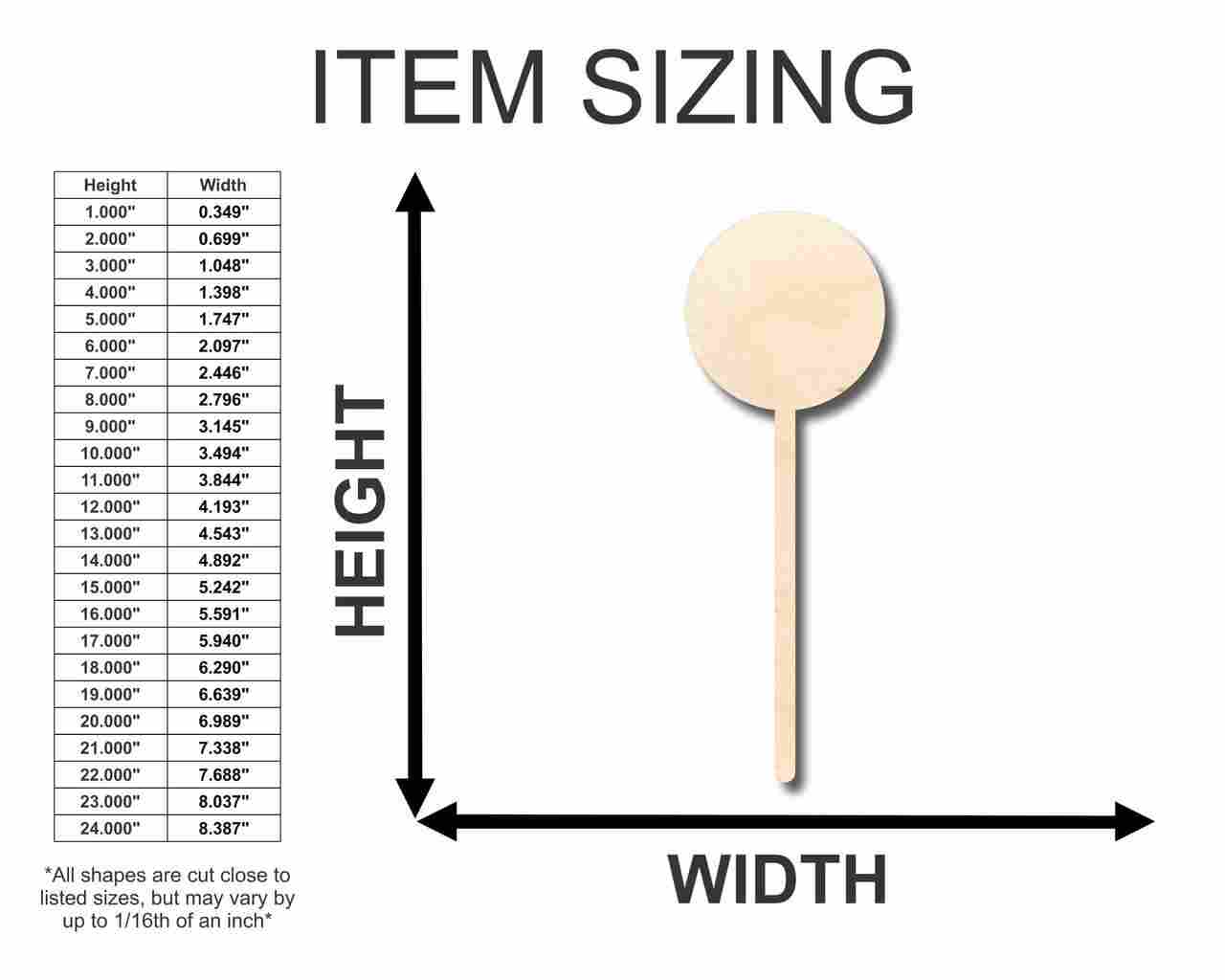 Unfinished Baltic Birch Wood DIY Crafts in Candy Lollipop Shape - Up to 46 Pieces for Creative Projects