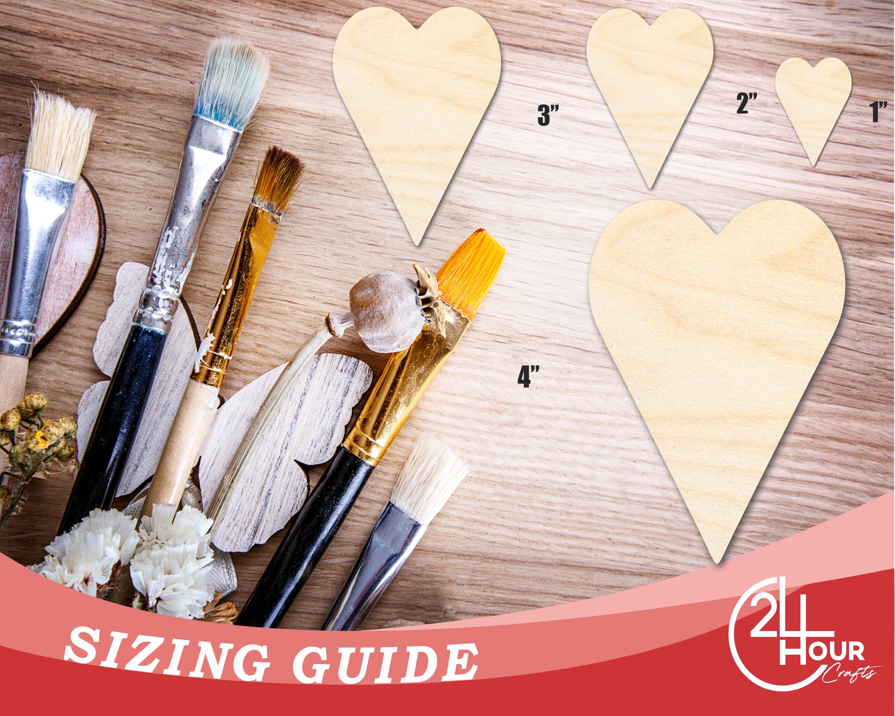 Unfinished Premium Birch Wood Tall Heart Shape for DIY Crafts | Up to 46 Inches | Valentine's Day