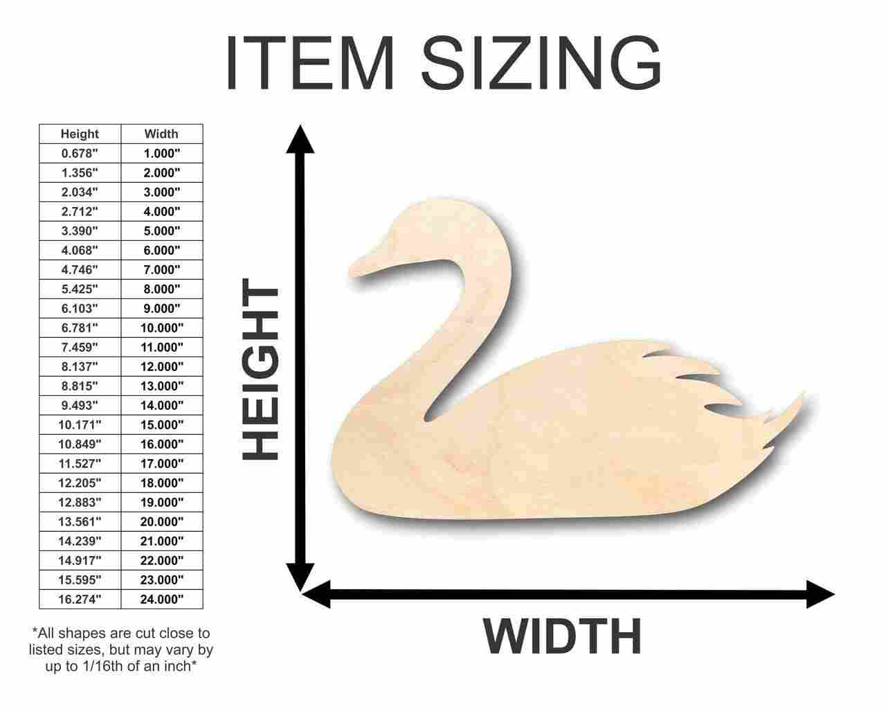 Unfinished Baltic Birch Wood Swan Shapes for Up to 46 DIY Crafts