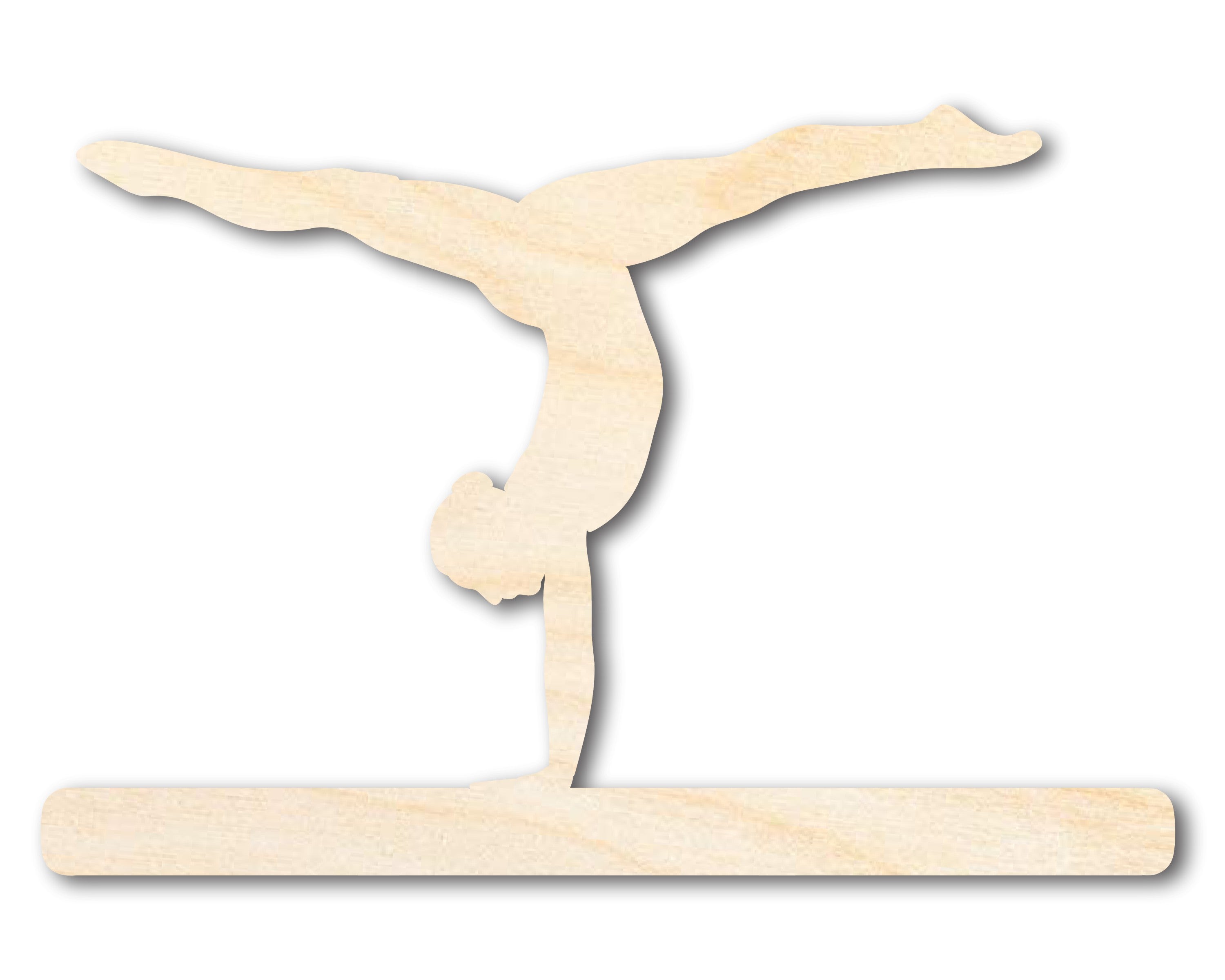 Unfinished Baltic Birch Wood Gymnast Balance Beam Shape DIY Craft Cutout with Sizes up to 46 Inches for Multiple DIY Projects