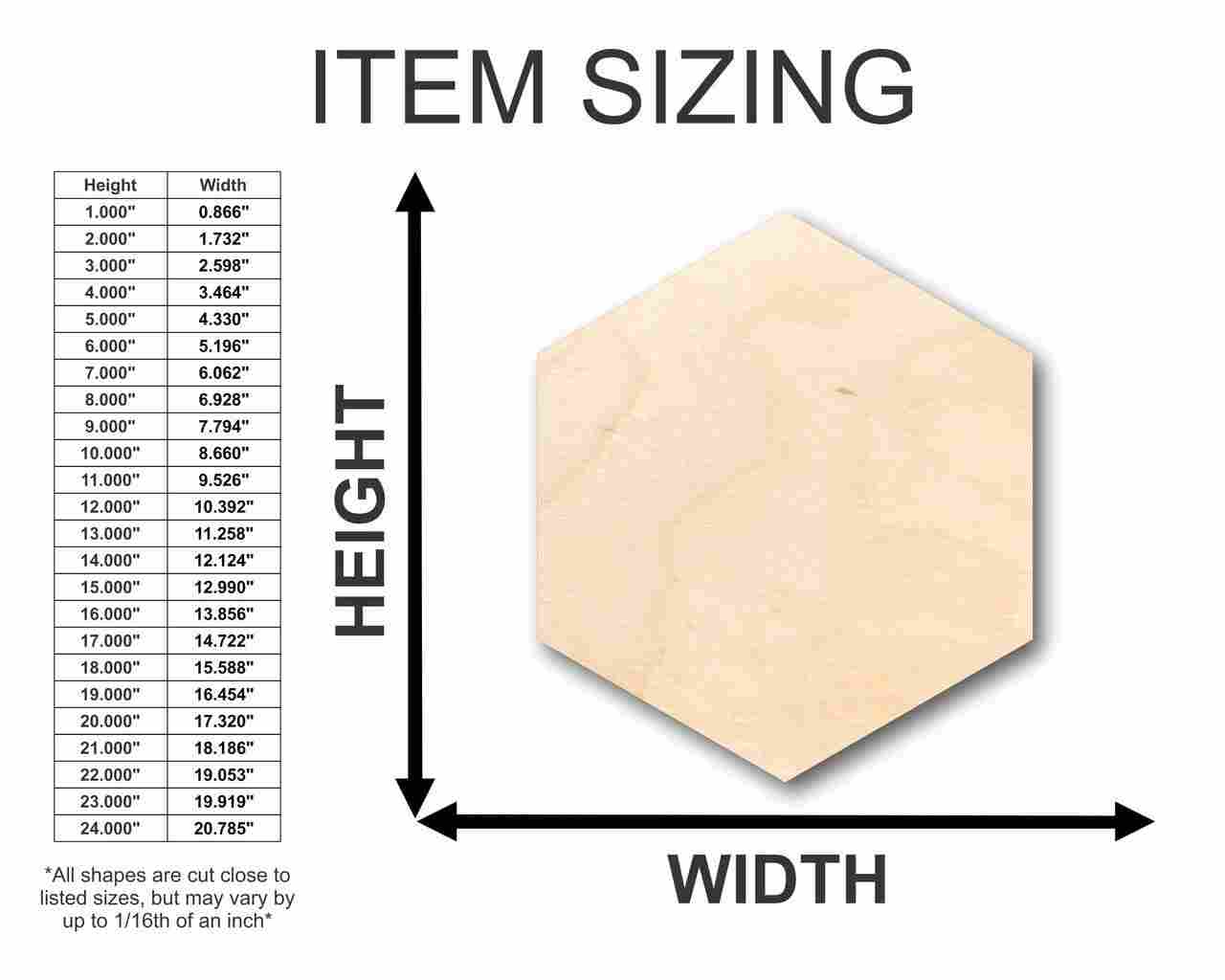 Unfinished Wood Hexagon Shapes for DIY Crafts - Ideal for up to 46 Different Do - It - Yourself Projects