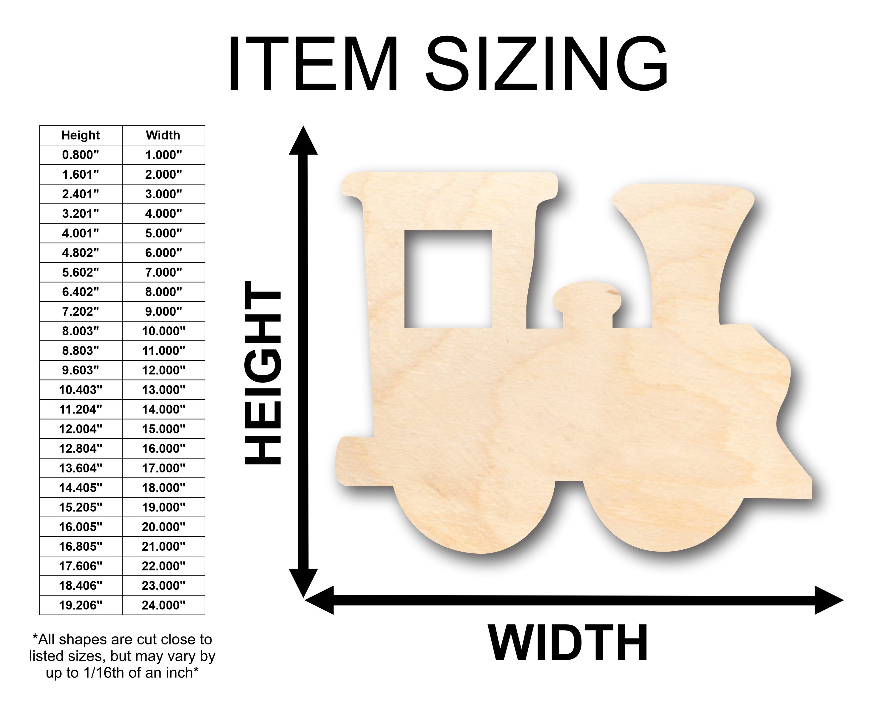 Unfinished DIY Wood Craft in the Shape of a Train Locomotive - Up to 46 Pieces for Your Creative Projects