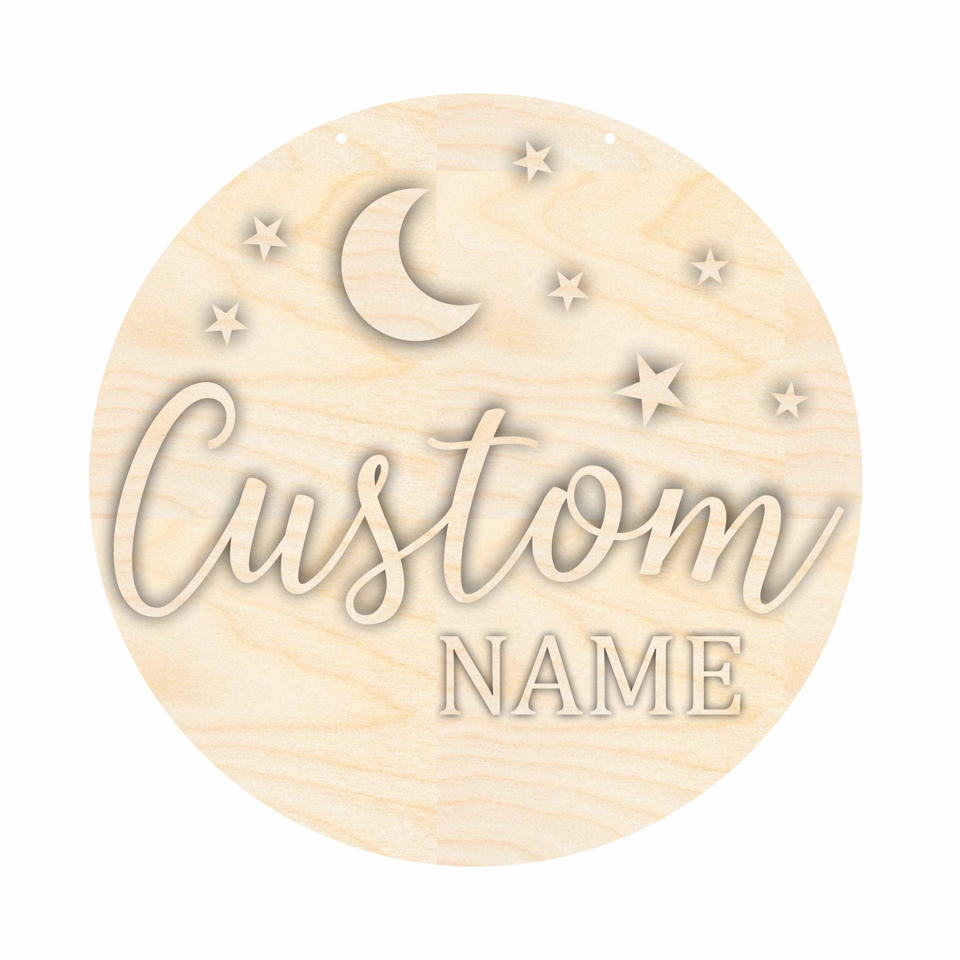 Customizable Unfinished Wood Night Time Door Sign Kit for Personalized Home Decor | 1/4 - Inch Thick Wood Craft Cutouts