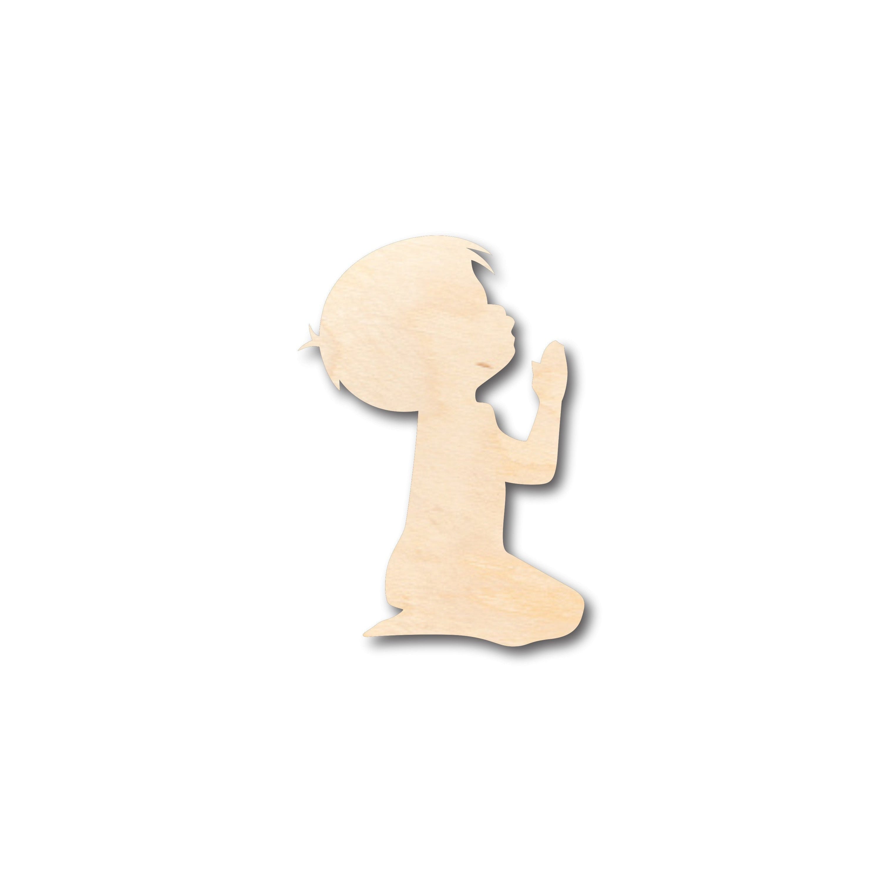 DIY Unfinished Wood Praying Boy Shape for Up to 46 Craft Projects