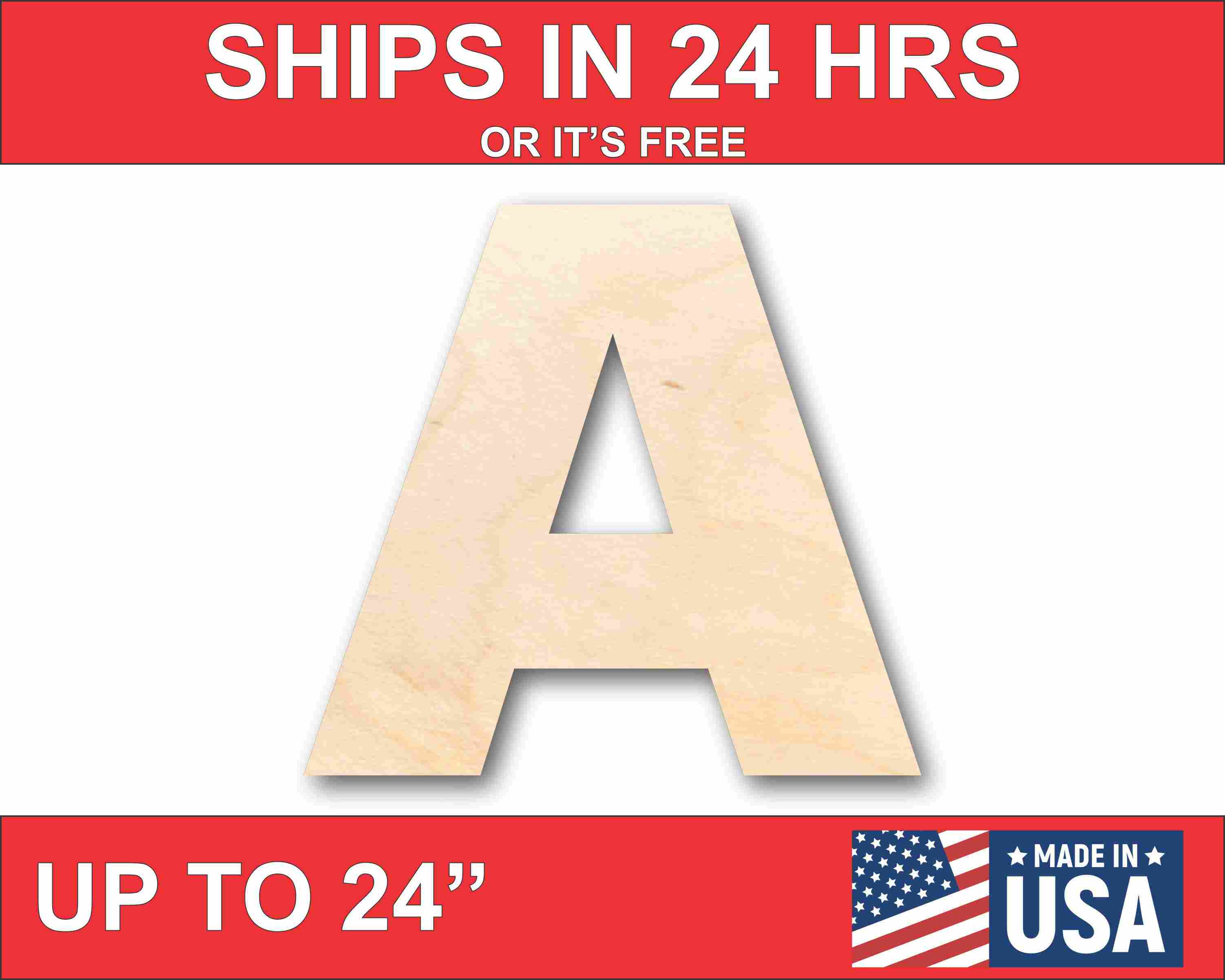 Unfinished Wood Craft Block Letter A for Up to 46 DIY Projects