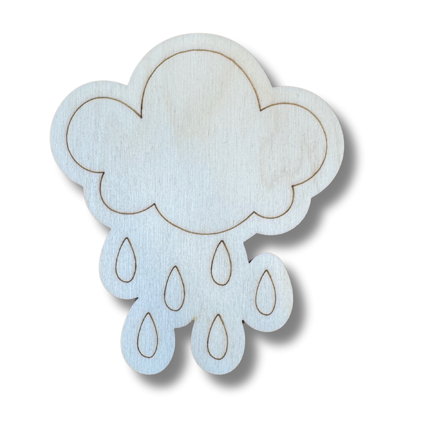 Unfinished Wood Etched Rain Cloud Shaped DIY Paint By Line Crafts for Up to 30 Pieces of Handmade Projects