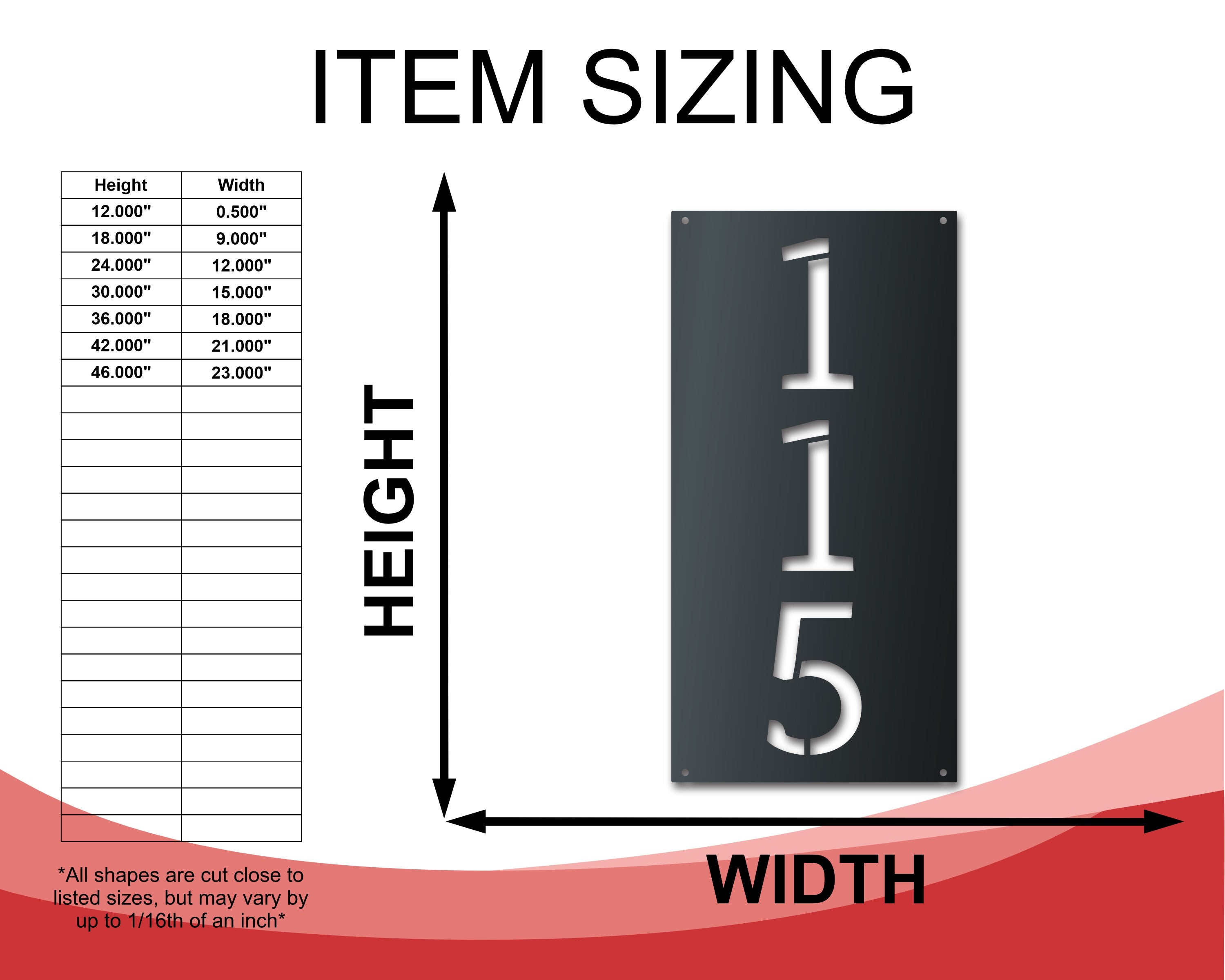 Customizable Metal Wall Art Stencil for House Numbers with Vertical and Horizontal Options and 14 Color Choices