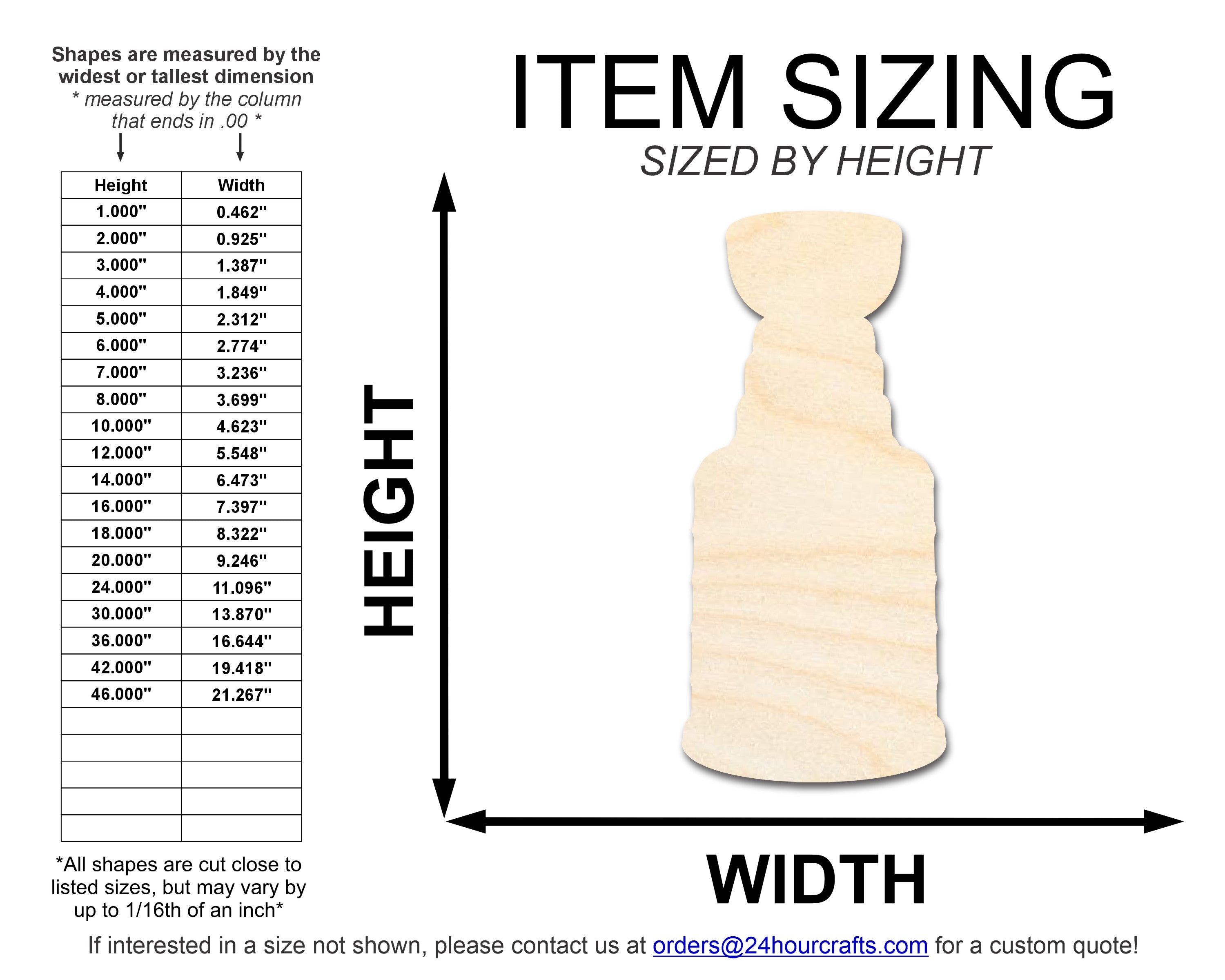 DIY Unfinished Baltic Birch Wood Hockey Trophy Cutouts up to 46 Inches