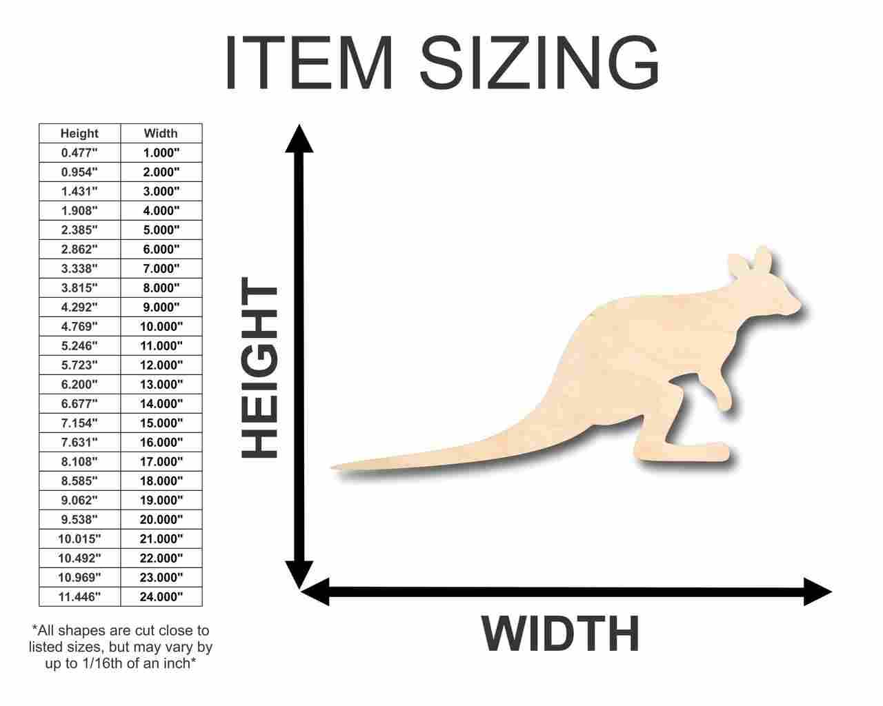 Unfinished DIY Australia Wallaby Shape Wood Craft up to 46 Inches
