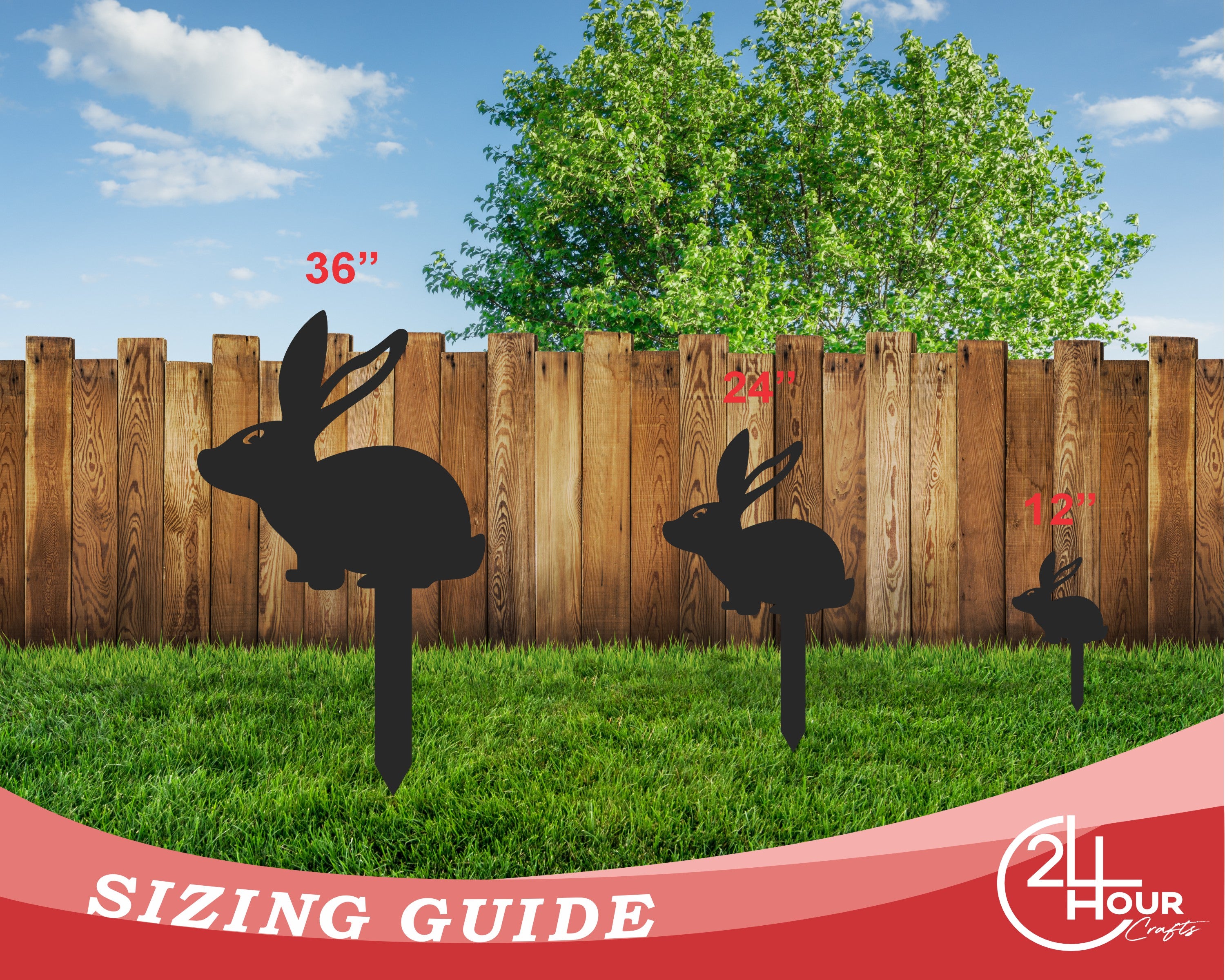 Decorative Metal Bunny-shaped Garden Stakes with Up to 24 Pieces and More than 20 Color Choices