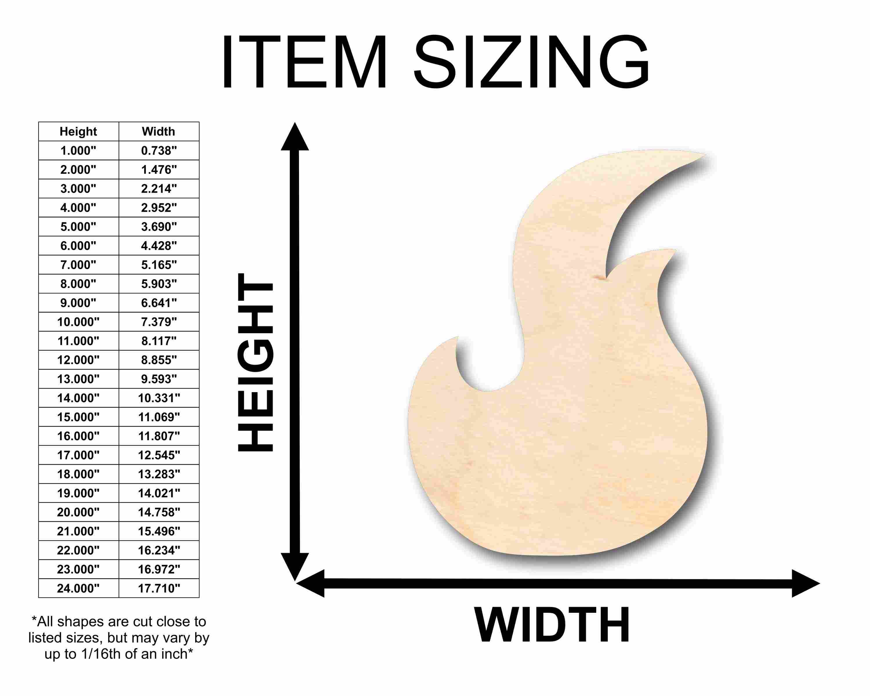Unfinished Wood DIY Fire Element Silhouette Craft Supplies - Suitable for Up to 46 Do - It - Yourself Projects