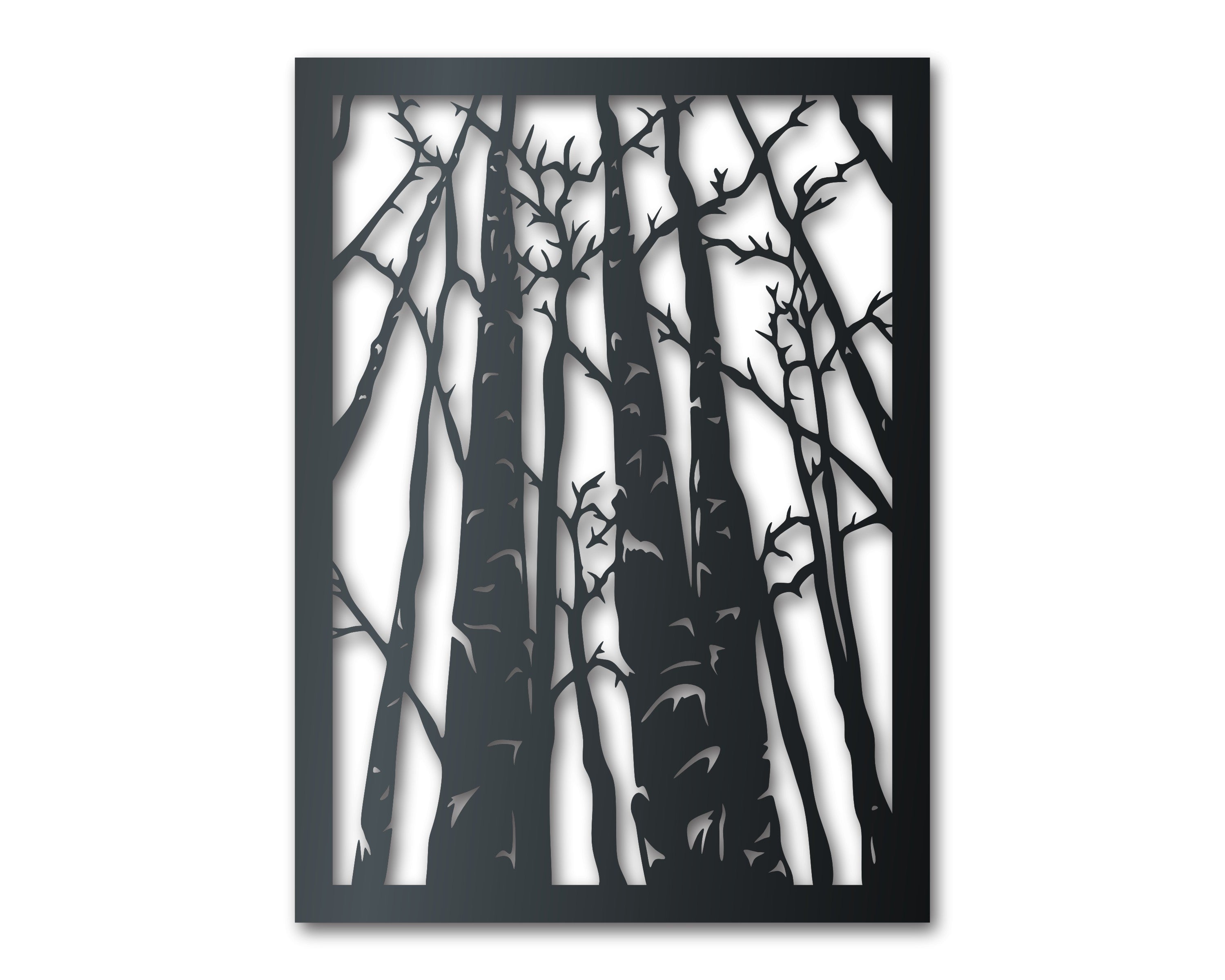 Indoor and Outdoor Decorative Birch Trees Metal Wall Art with More Than 20 Color Options and Sizes Up to 46 Inches